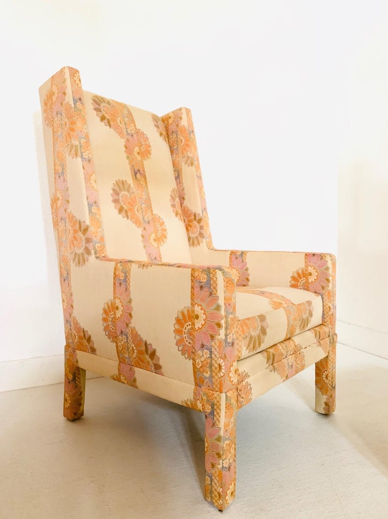 1970s Decorative Lounge Chair and Ottoman For Sale at 1stdibs