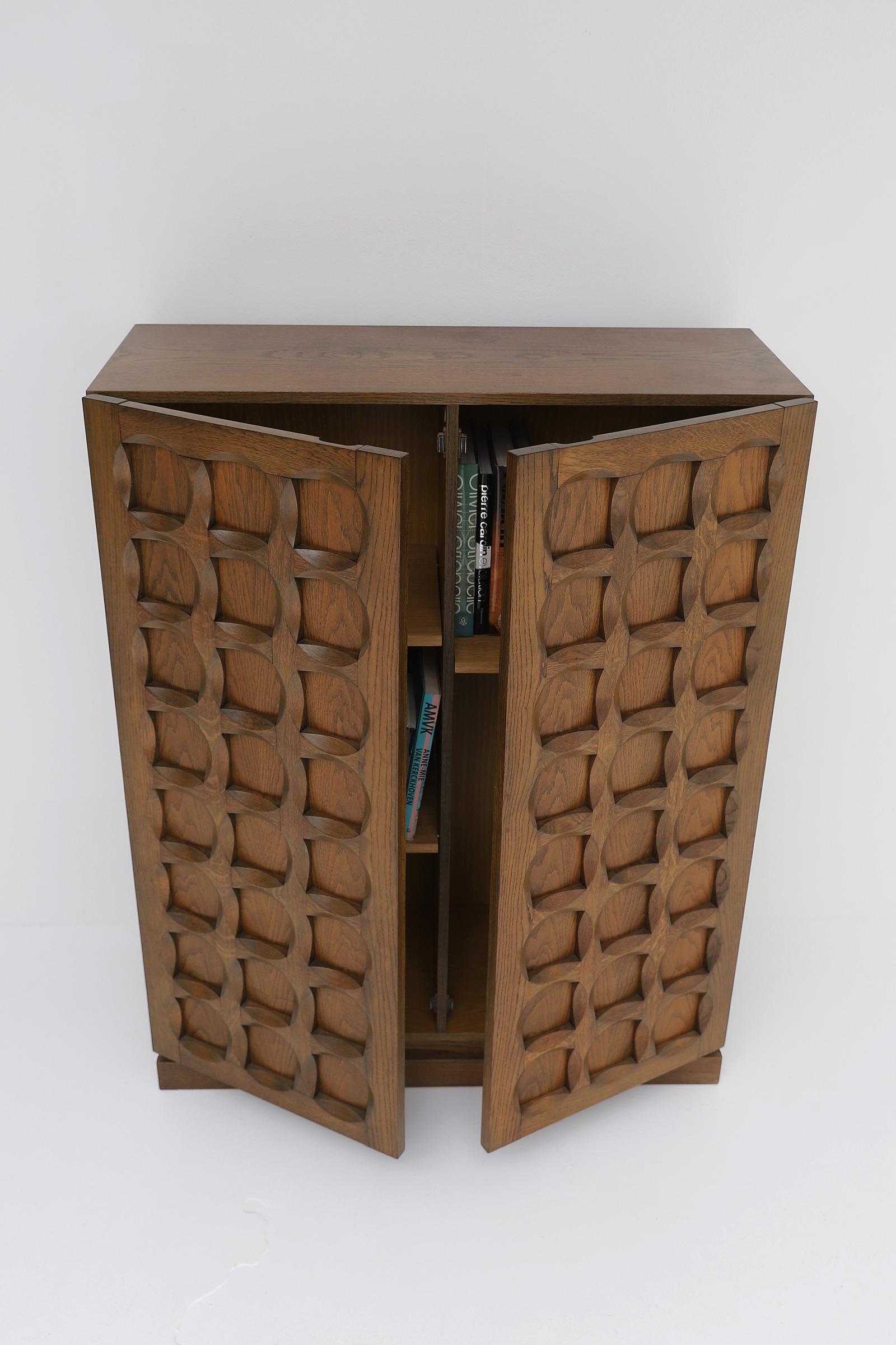 1970s Defour modern cabinet with graphical door panels 2