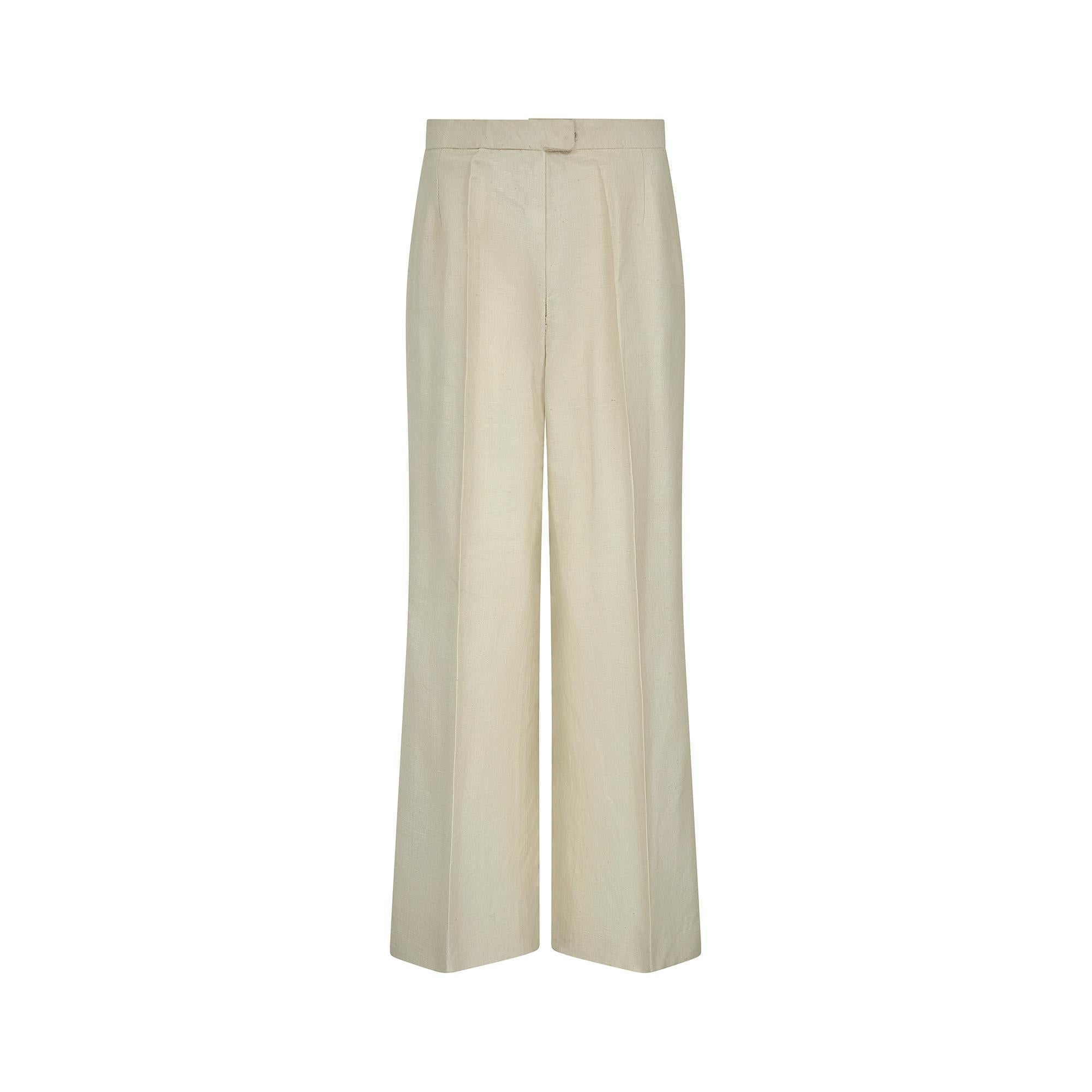 Women's 1970s Delmar Couture Raw Silk Safari Trouser Suit For Sale