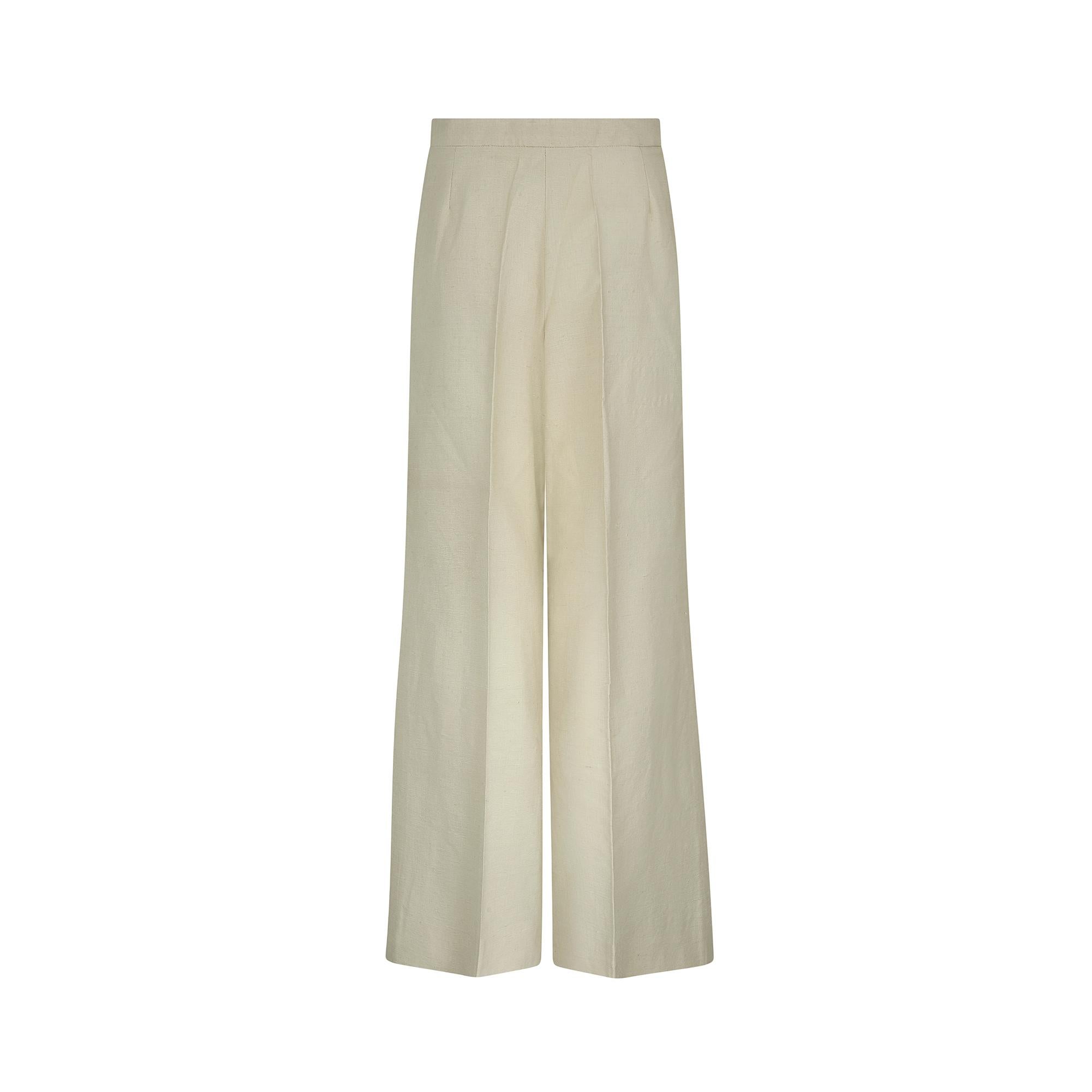 1970s Delmar Couture Raw Silk Safari Trouser Suit For Sale 2