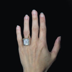 1970s Dendritic Quartz 18 Karat Yellow Gold Cocktail Ring