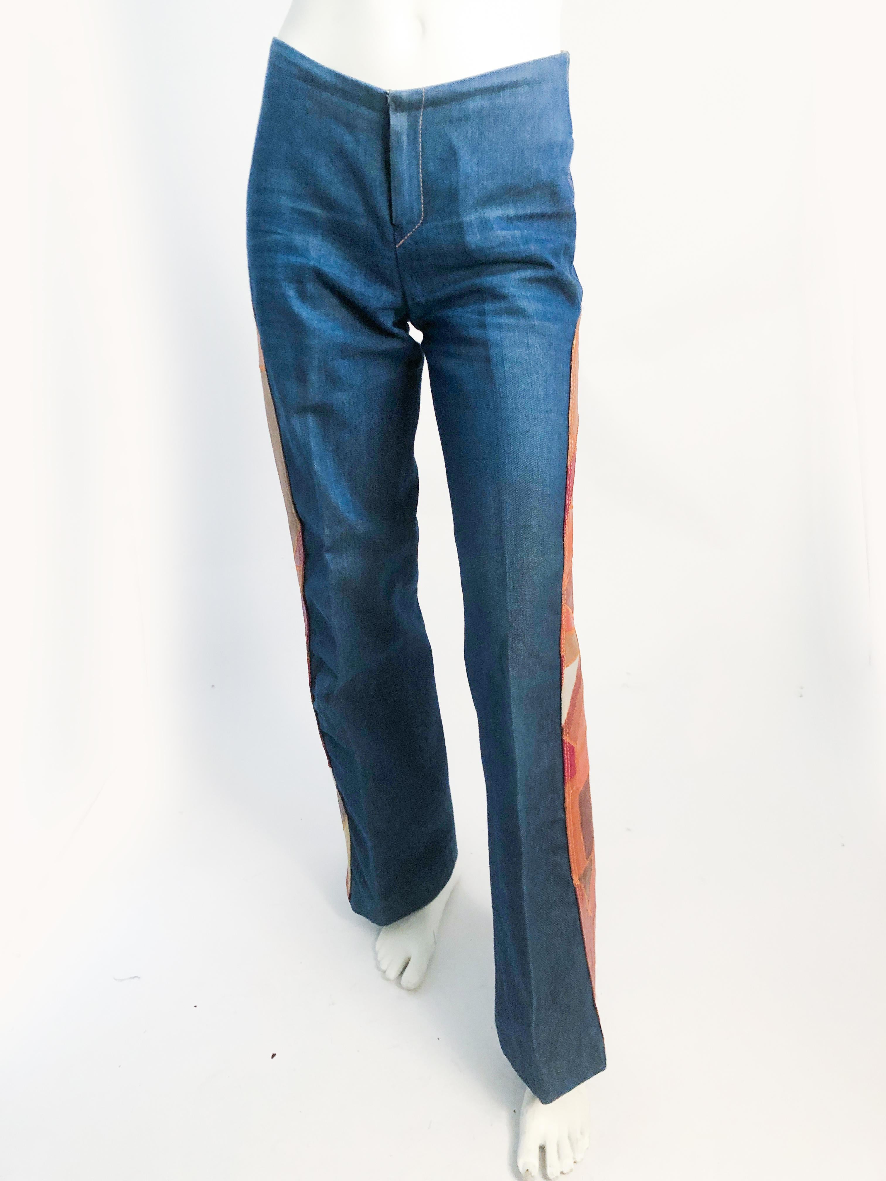 1970s Denim Set Featuring Multicolored Patch Work 2