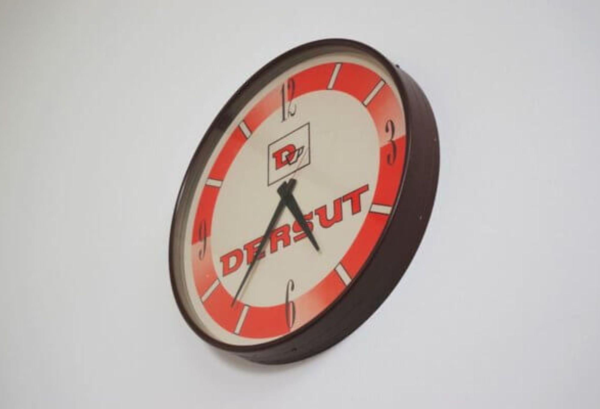Late 20th Century horloge murale en plastique Dersut des années 1970 - Retro Italian Design en vente