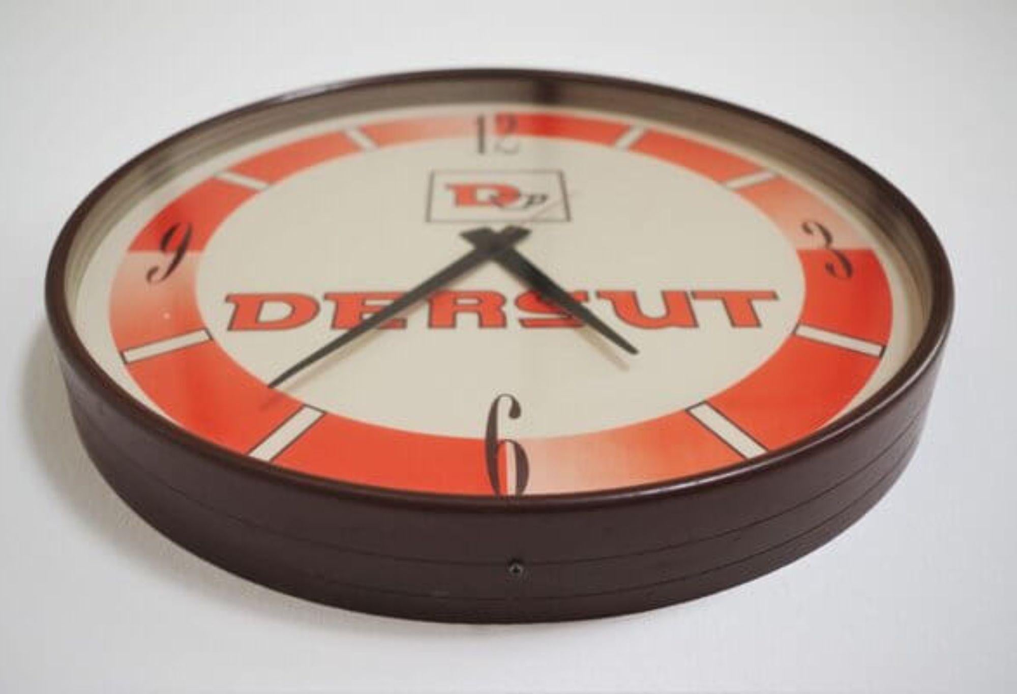 horloge murale en plastique Dersut des années 1970 - Retro Italian Design en vente 2