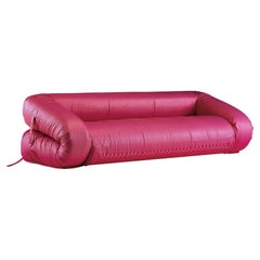 1970s Design Anfibio Foldable Sofà Bed Pink Coated Fabric Becchi Giovannetti