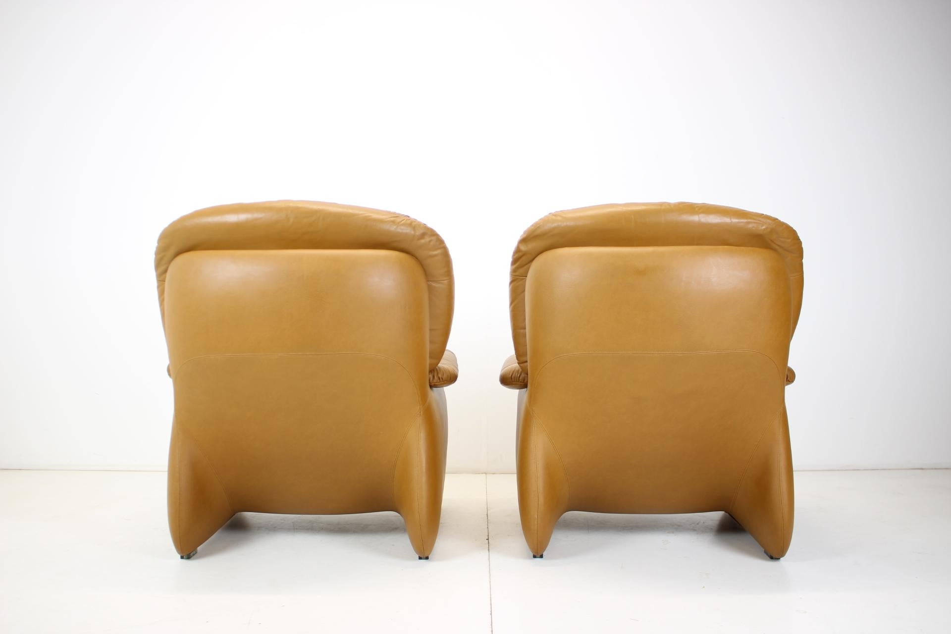 1970s Design Italian Armchairs Leather For Sale 4