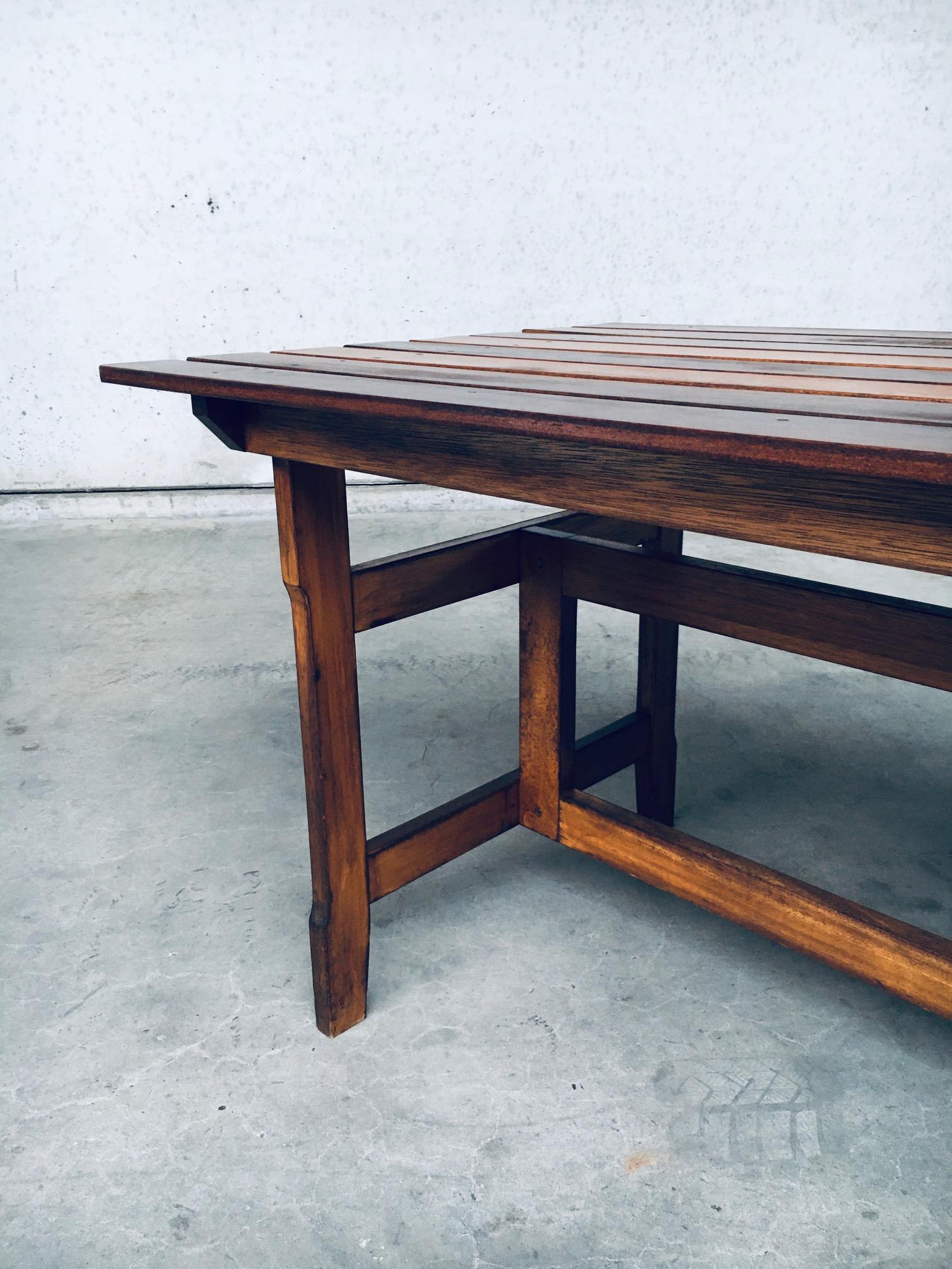 1970s Design Patinated Wood Garden or Kitchen Table For Sale 4