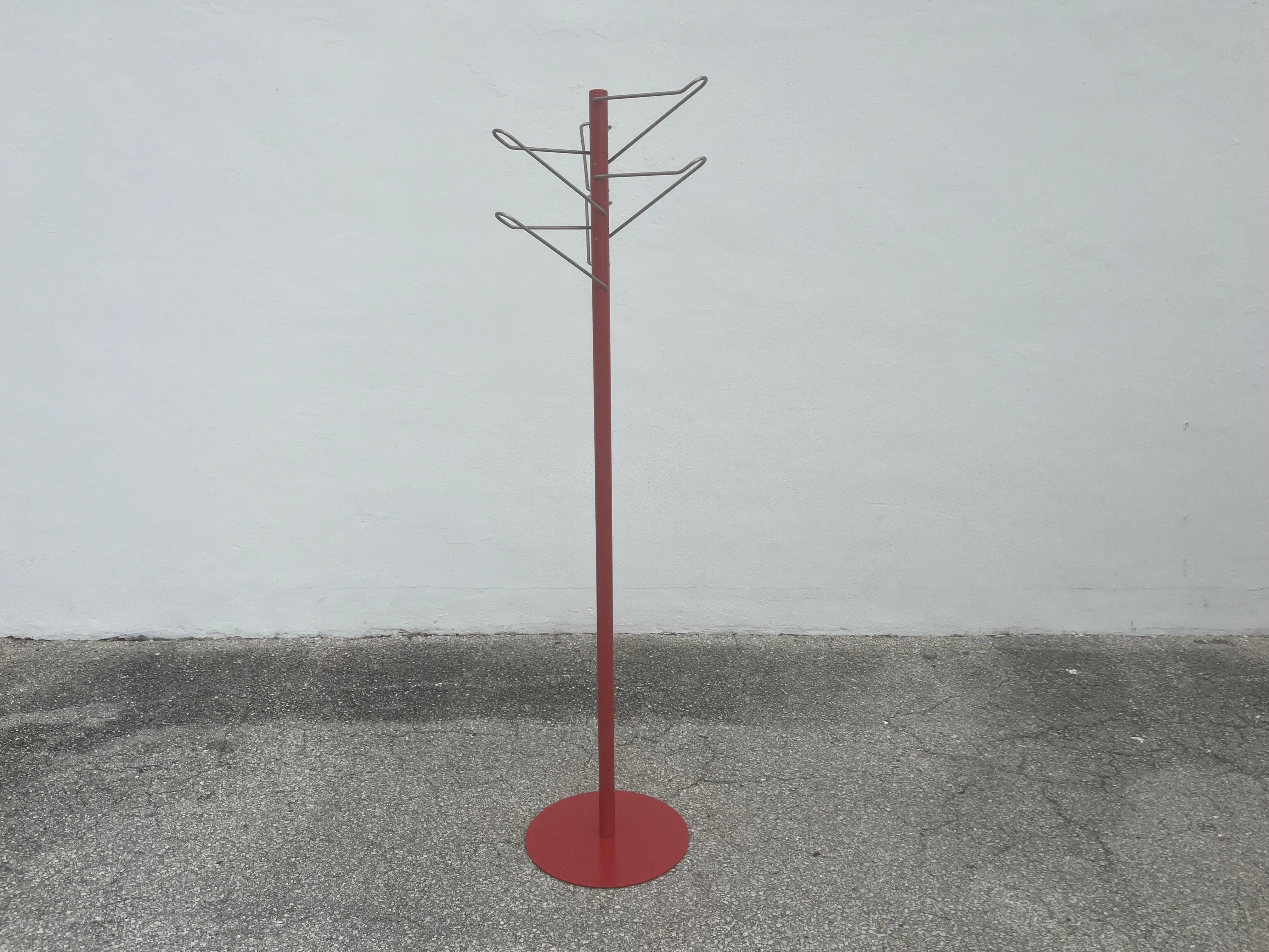 1970s Designer Italian Coat Rack, Red For Sale 4