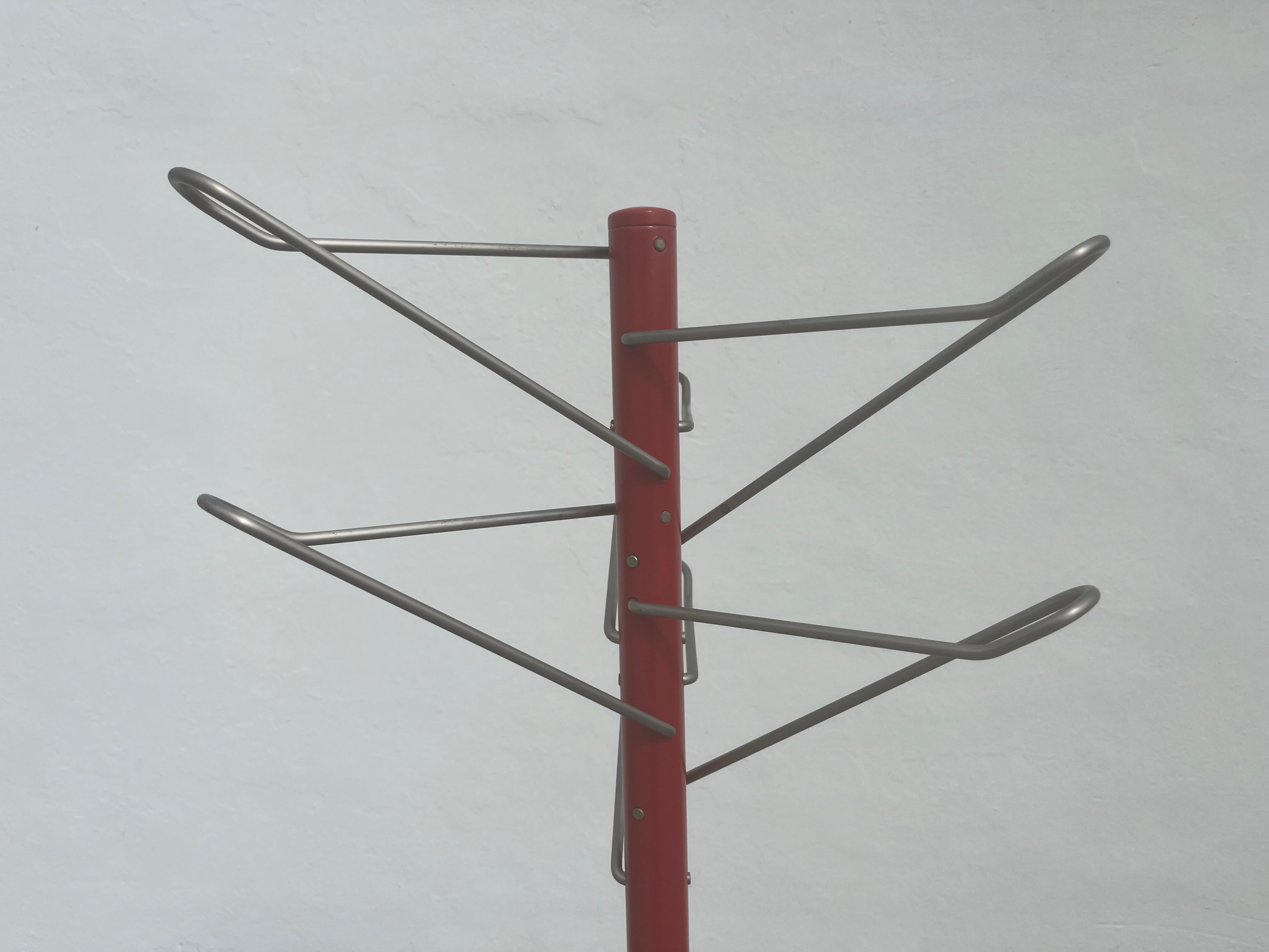 1970s Designer Italian Coat Rack, Red For Sale 10