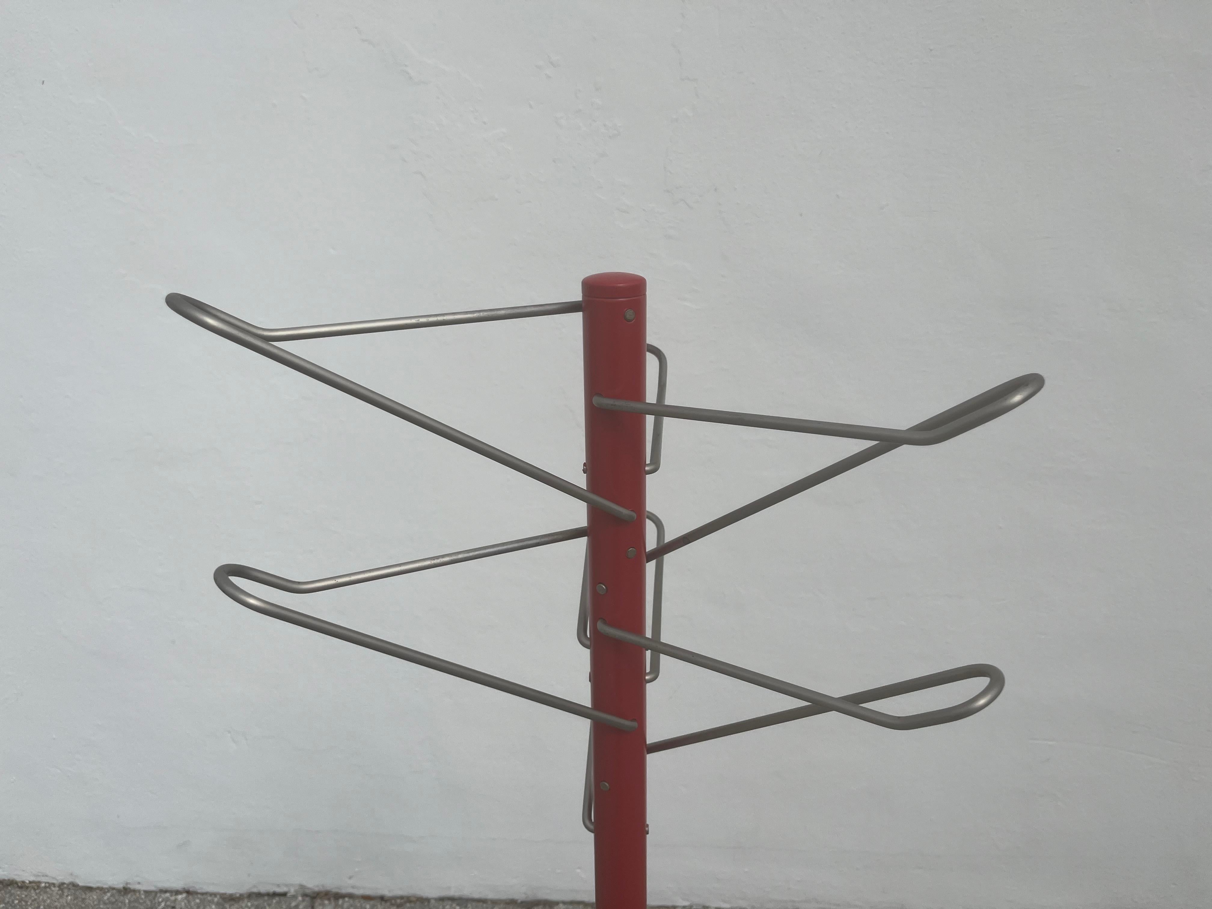 1970s Designer Italian Coat Rack, Red For Sale 11