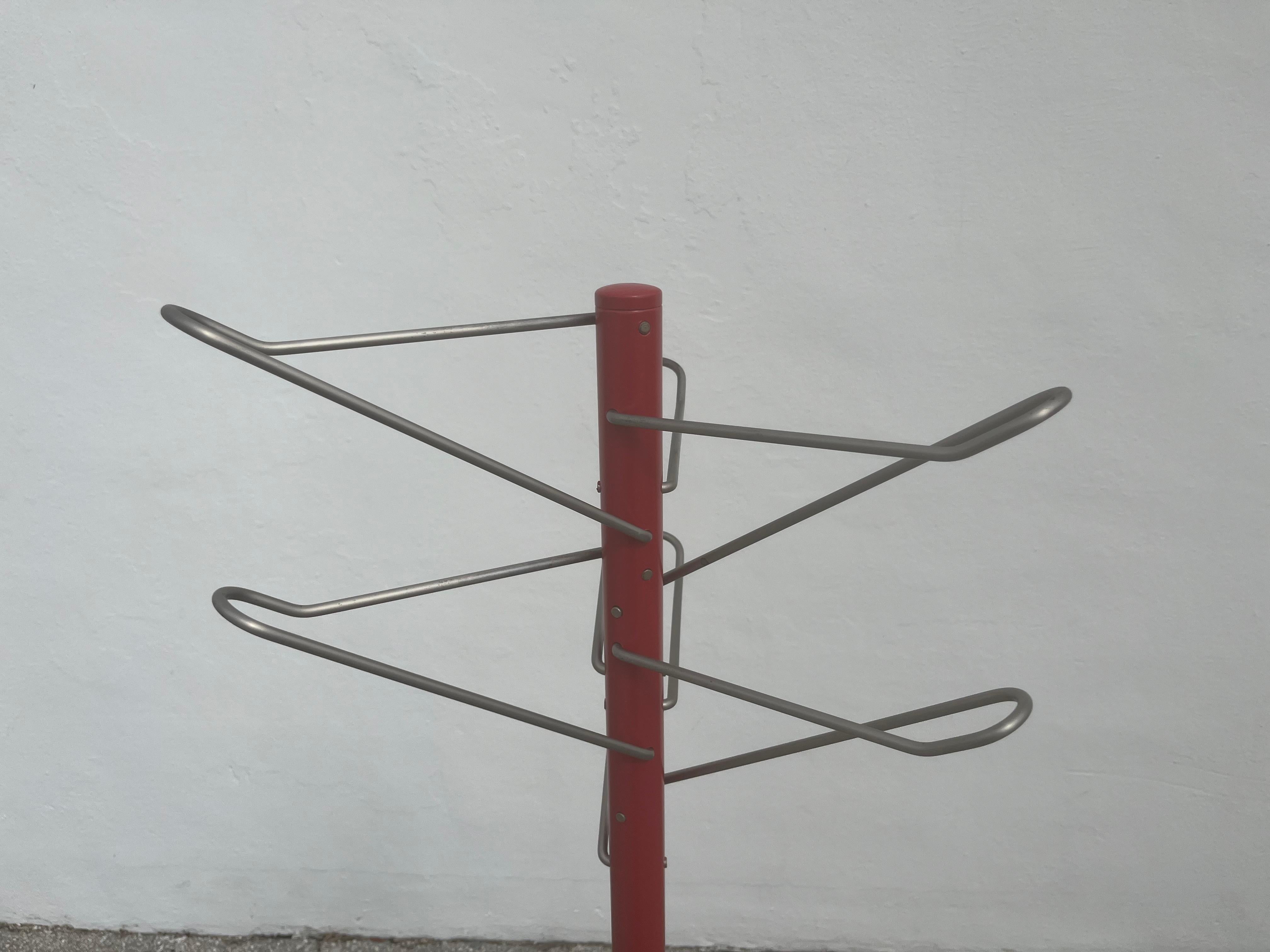 1970s Designer Italian Coat Rack, Red For Sale 2