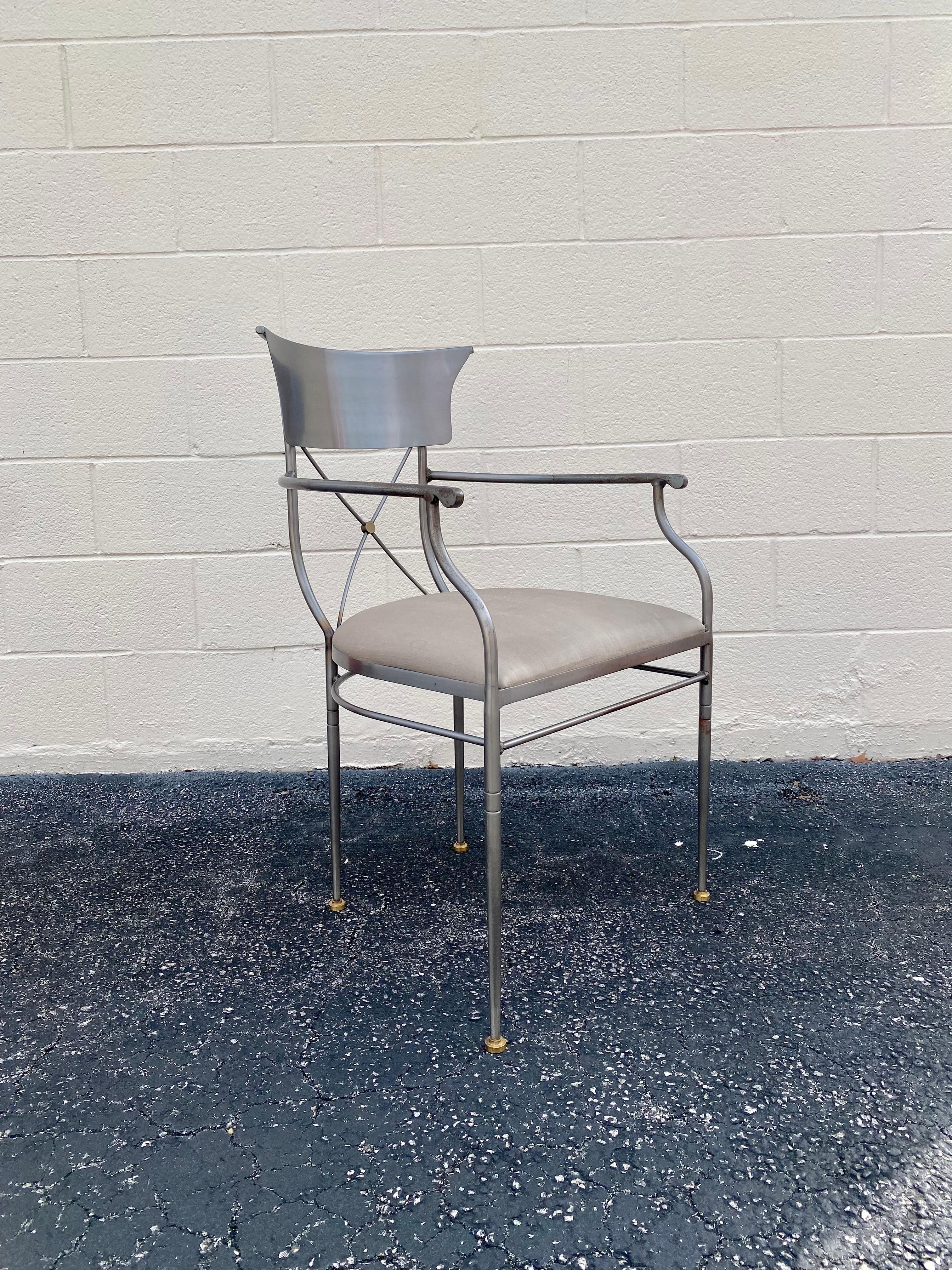 Late 20th Century 1970s Industrial Steel DIA Chair and Ottoman, Set of 2 For Sale