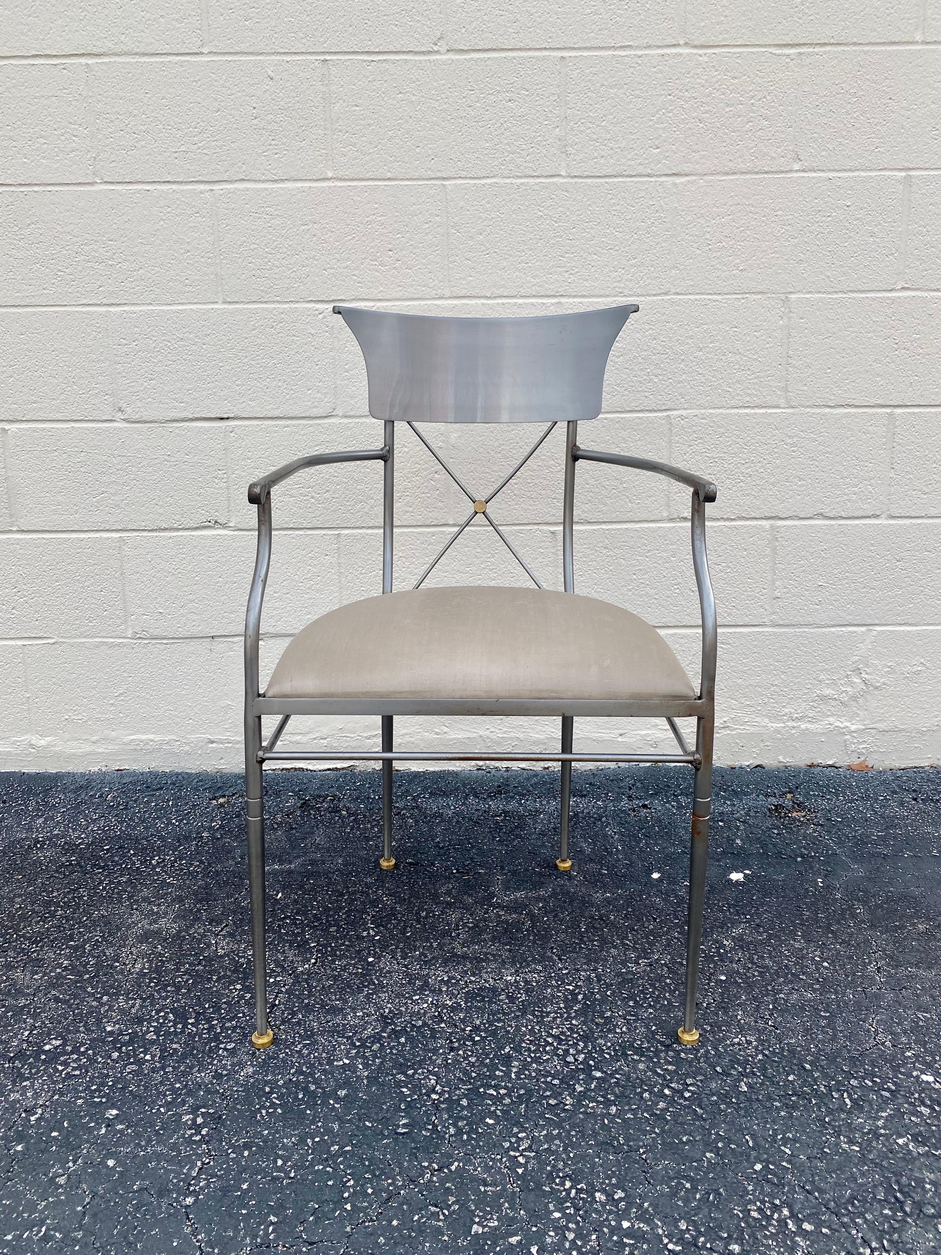 1970s Industrial Steel DIA Chair and Ottoman, Set of 2 For Sale 1