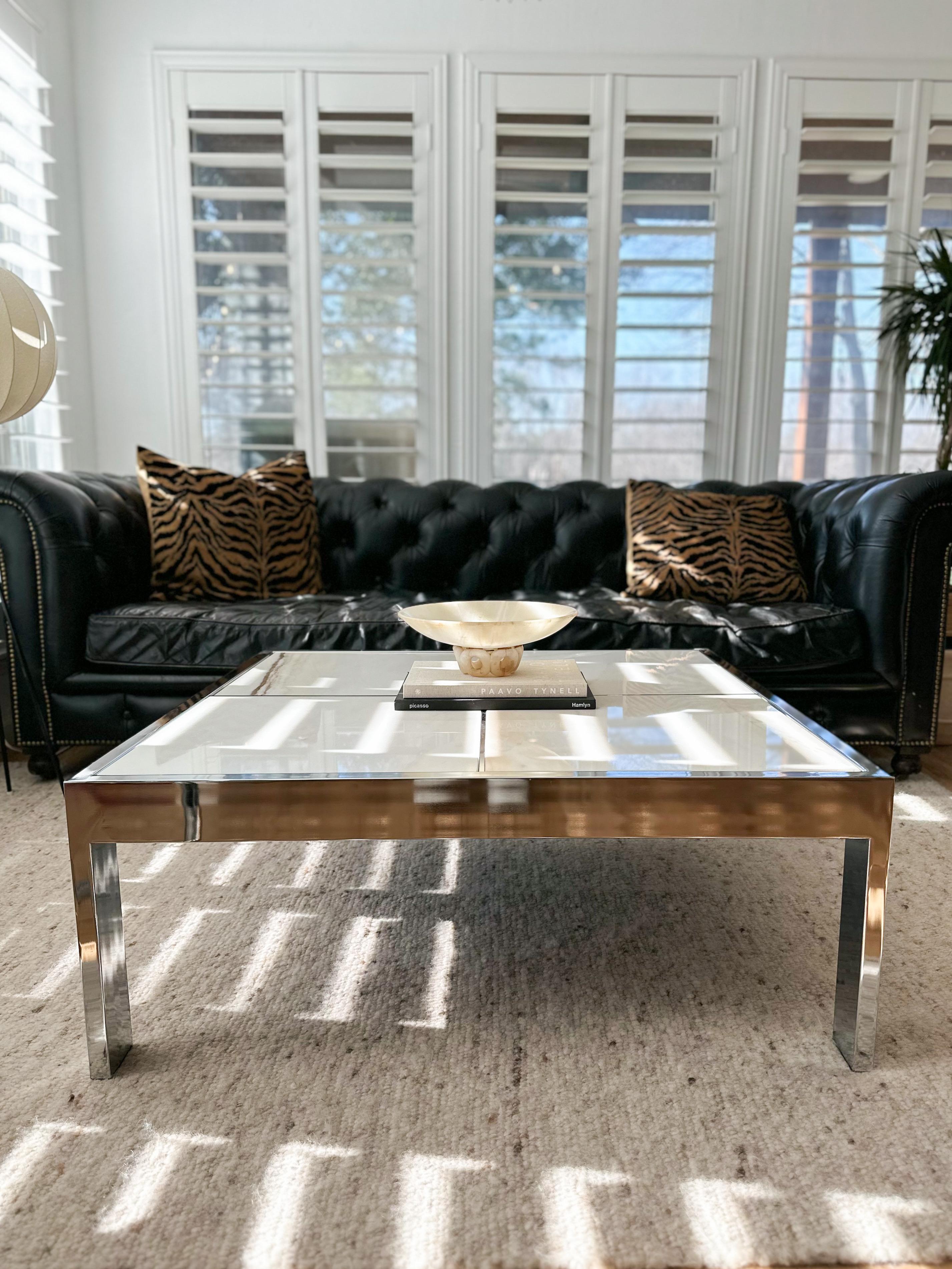 1970s DIA Chrome and Marble Coffee Table For Sale 4
