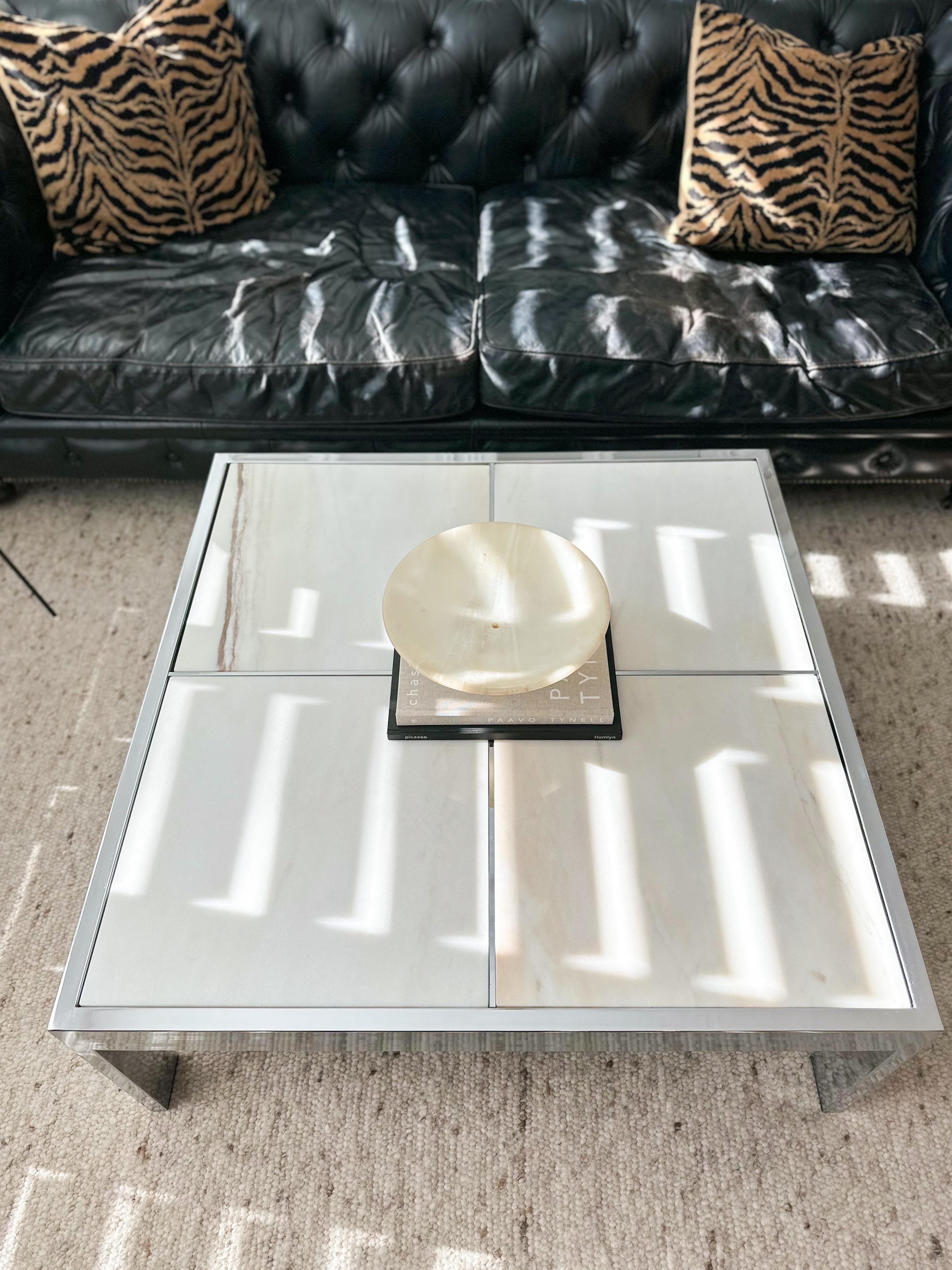 1970s DIA Chrome and Marble Coffee Table For Sale 5