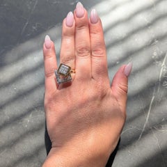 1970's Diamond 14 Karat Two-Tone Gold Vintage Kinetic Spinner Ring