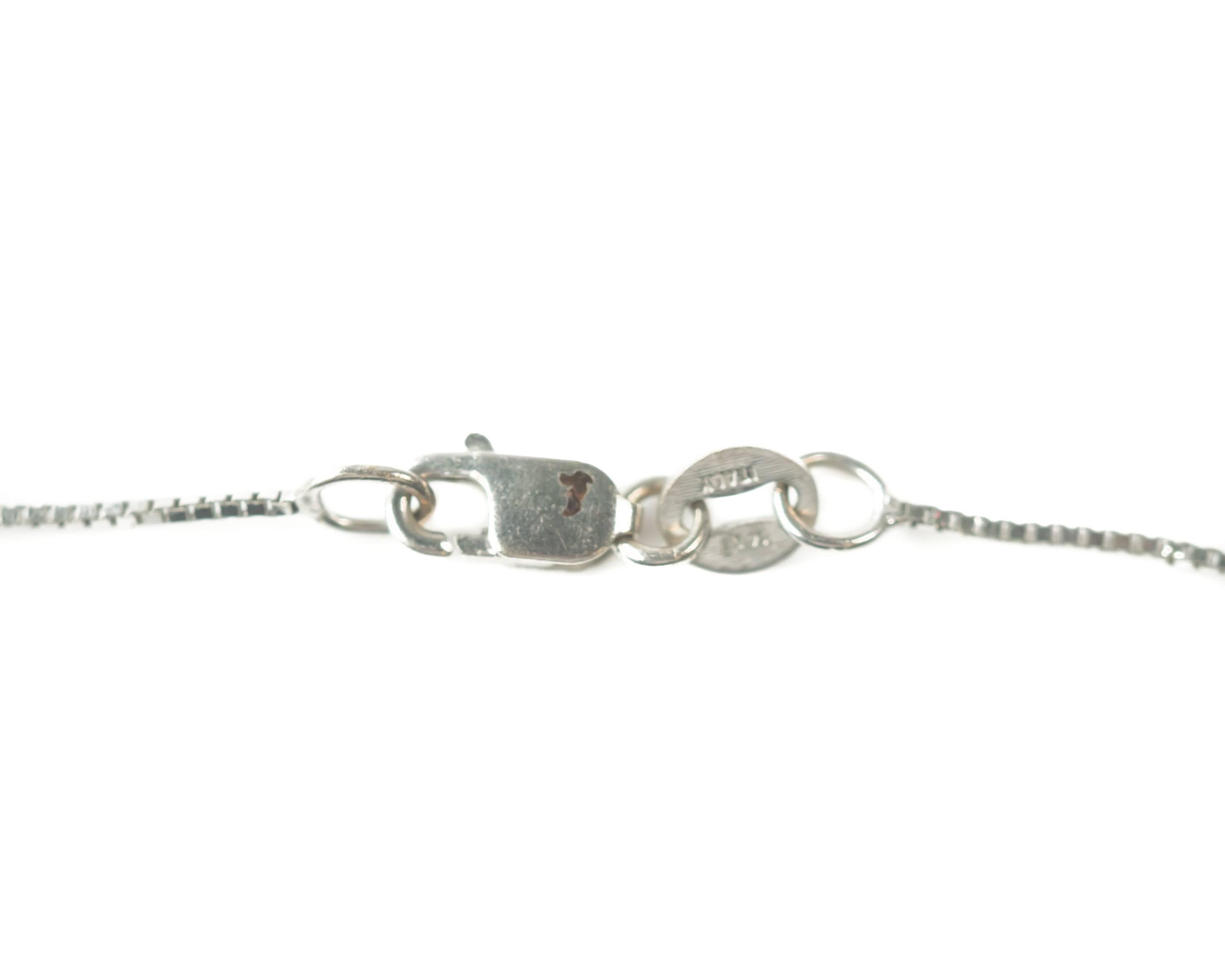 Contemporary 1970s Diamond 14 Karat White Gold Teardrop Pendant Necklace For Sale