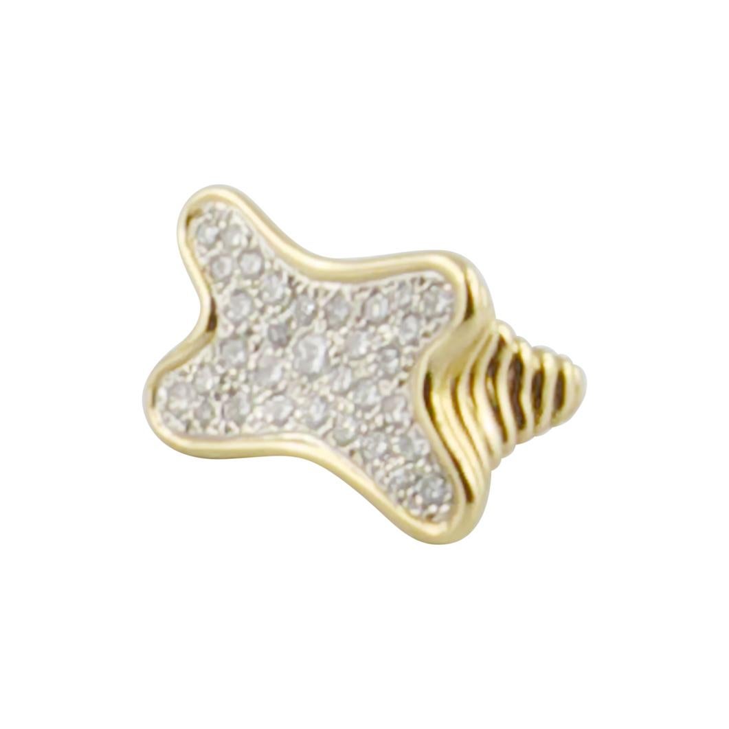 1970s Diamond 18 Karat Yellow Gold Design Ring For Sale