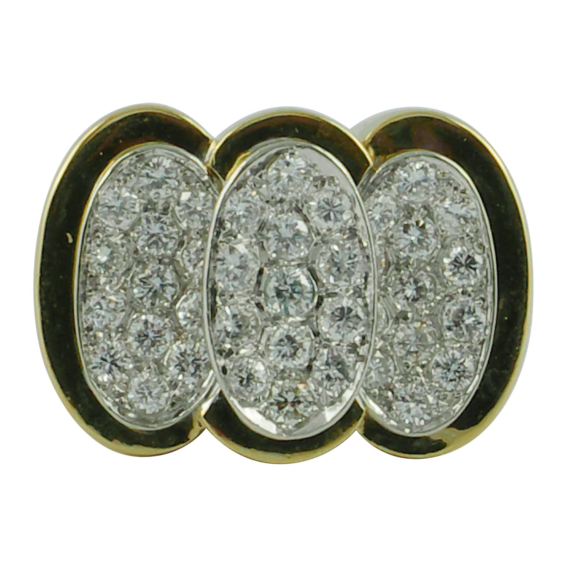 1970s Diamond 18 Karat Yellow Gold Ring
