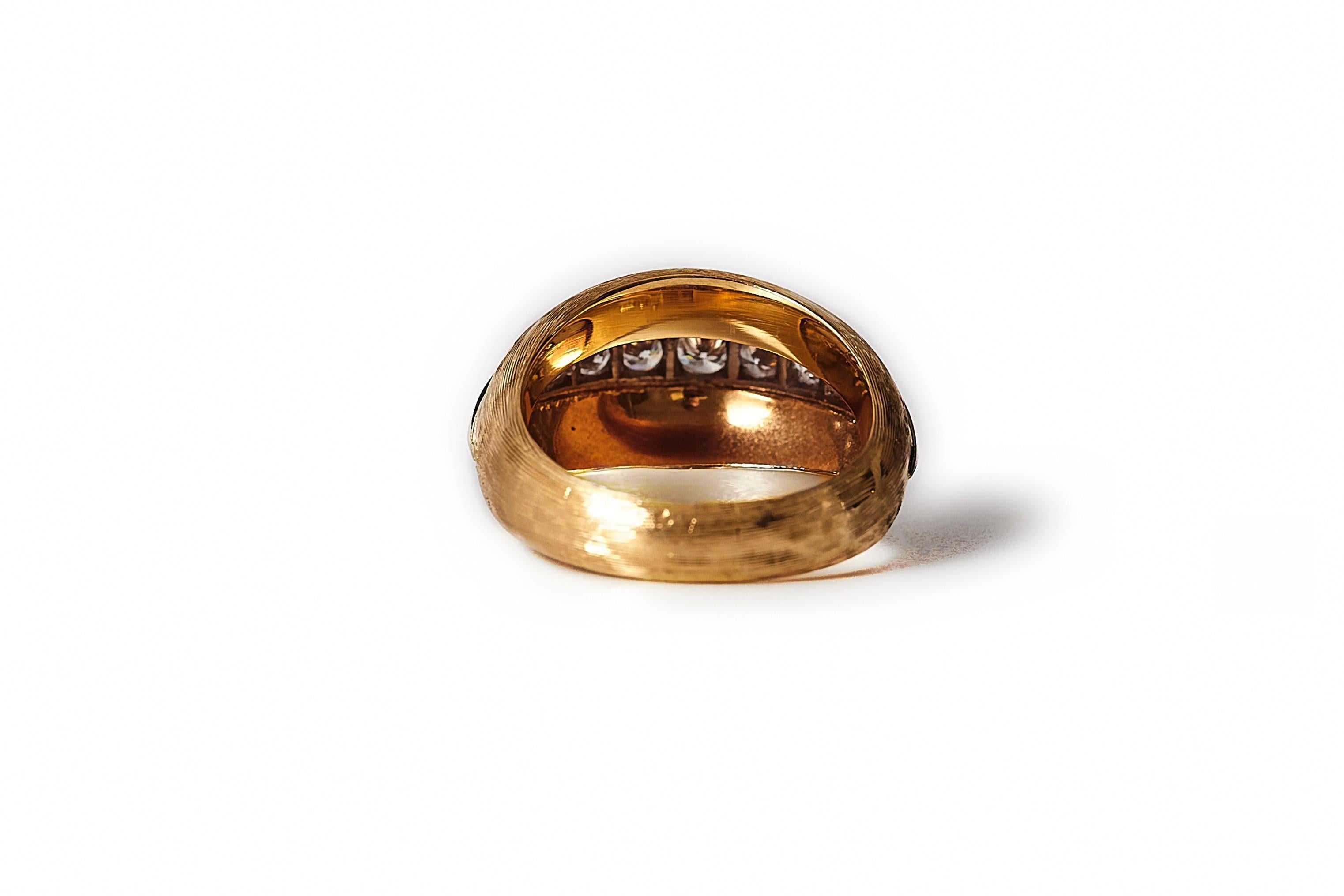 Anillo meñique de diamantes y cúpula de oro de los años 70, de CF Carlman, Estocolmo, Suecia. en venta 1