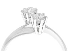 1970s 0.43ct Diamond Twist Ring in 18k White Gold, Excellent Condition