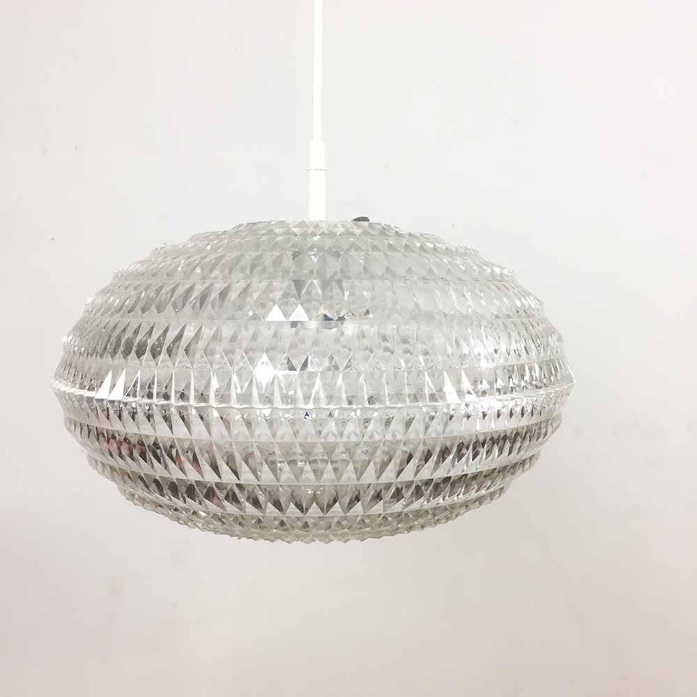 Plastic 1970s Diamond Hanging Light by Aloys Gangkofner for Erco Lights in Germany For Sale