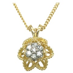 1970s Diamond Pendant Necklace