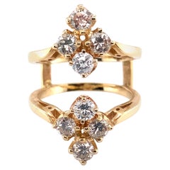 Bague de garde en or jaune 14 carats et diamants, années 1970