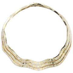 1970s Diamond Yellow Gold Necklace