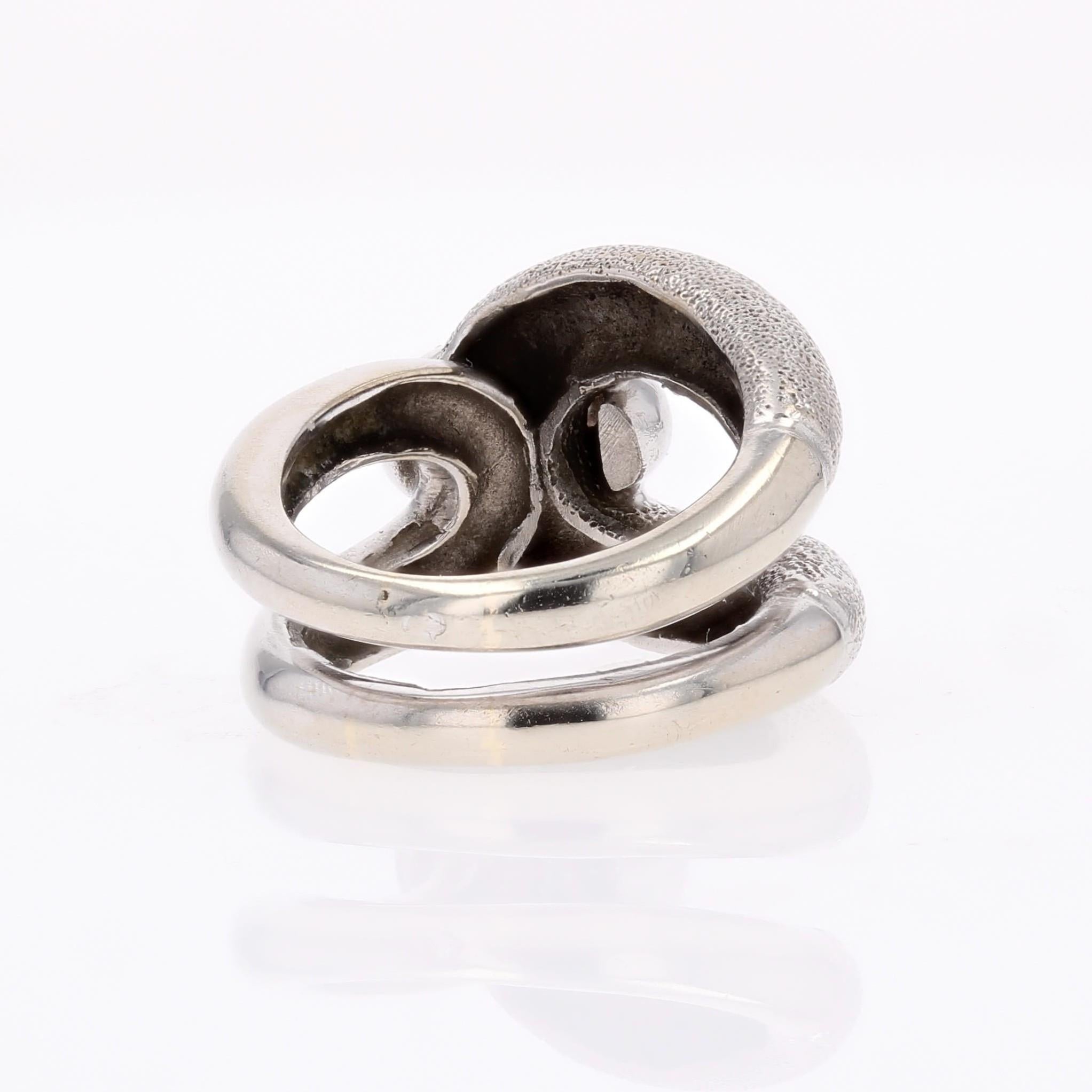Anello con diamanti degli anni '70 in oro bianco 18 carati in vendita 10