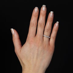 1970s Diamonds 18 Karat White Gold Wedding Ring