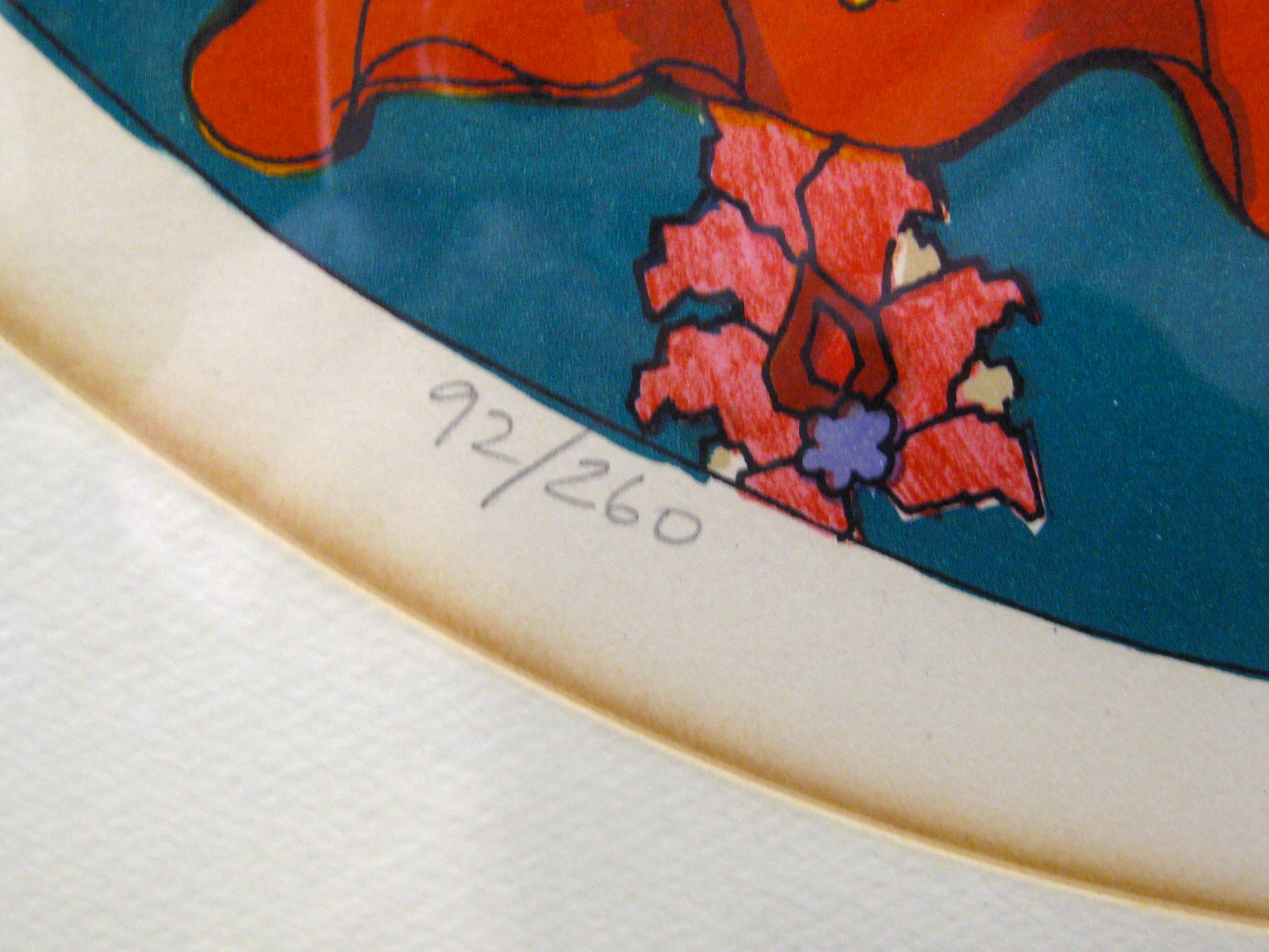 1970''s Diana Bennett Skurrile Pop Art Signiert & Nummeriert Radierung Gerahmt (Papier) im Angebot