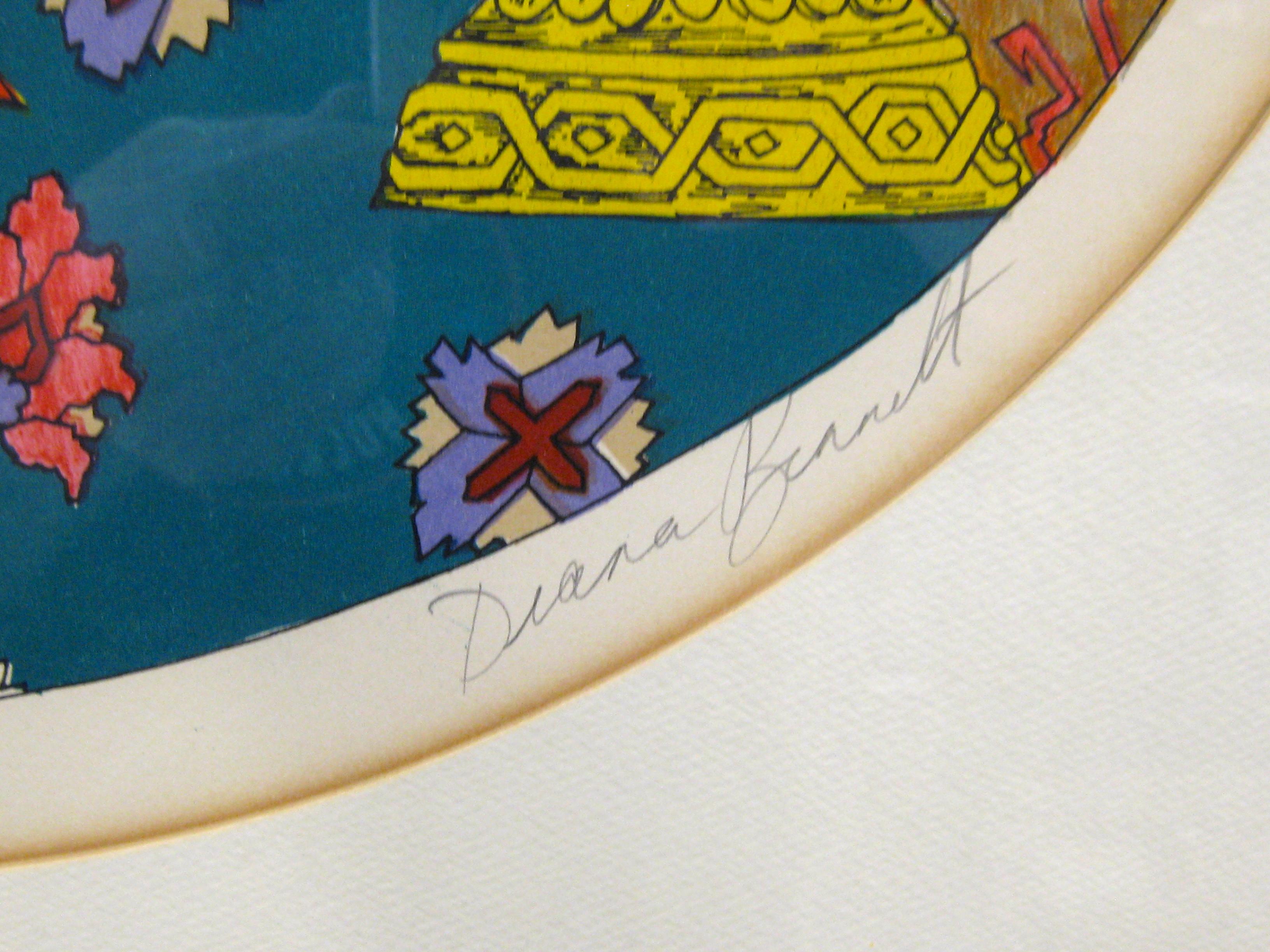 1970''s Diana Bennett Skurrile Pop Art Signiert & Nummeriert Radierung Gerahmt im Angebot 1