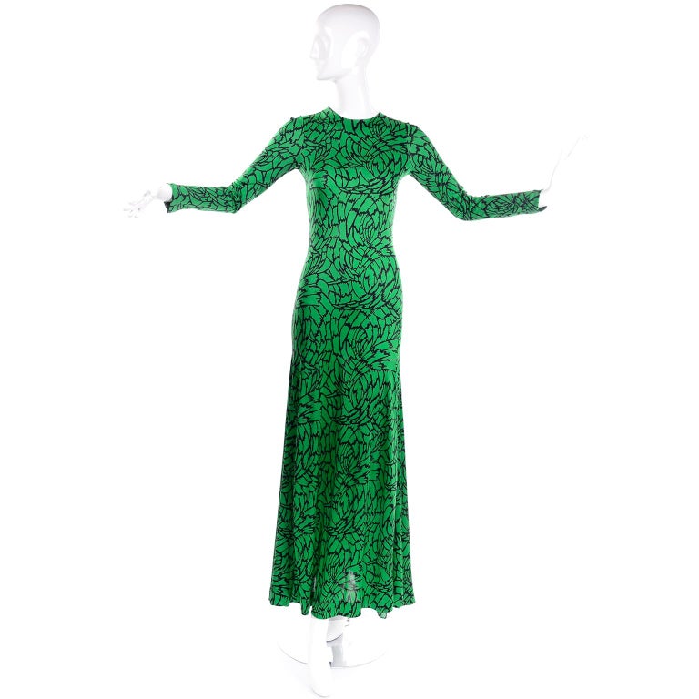 1970s Diane Von Furstenberg Vintage Green and Black Stretch Jersey Maxi Dress at 1stDibs | diane von furstenberg vintage dress 1970s Diane Von Furstenberg Vintage Green and Black Stretch Jersey Maxi Dress at 1stDibs | diane von furstenberg vintage dress