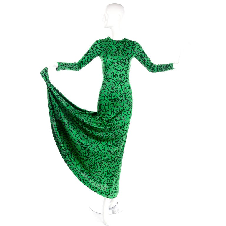 1970s Diane Von Furstenberg Vintage Green and Black Stretch Jersey Maxi Dress at 1stDibs | diane von furstenberg vintage dress 1970s Diane Von Furstenberg Vintage Green and Black Stretch Jersey Maxi Dress at 1stDibs | diane von furstenberg vintage dress