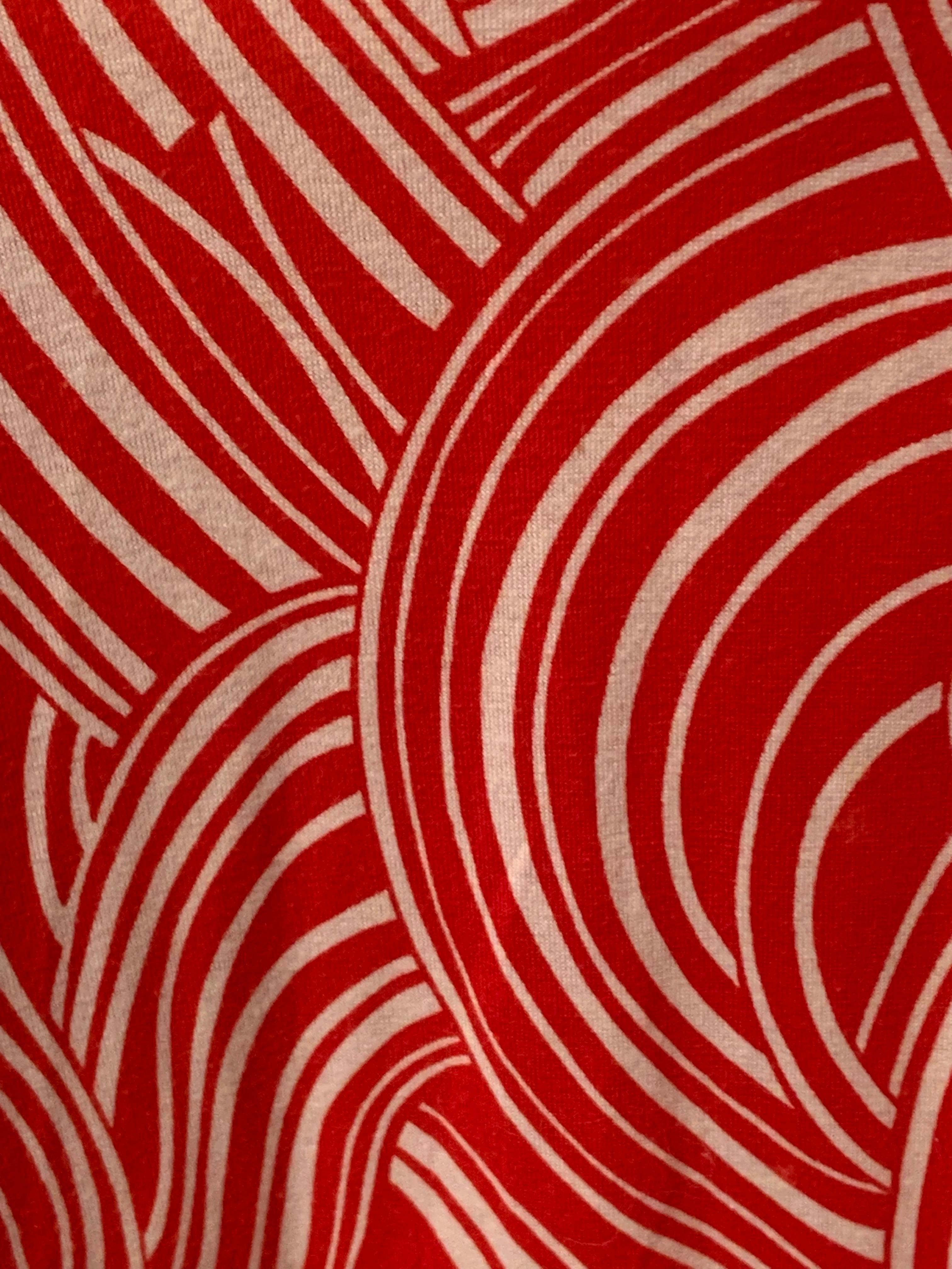 1970's Diane von Furstenberg Wrap Dress Red and White Print 1