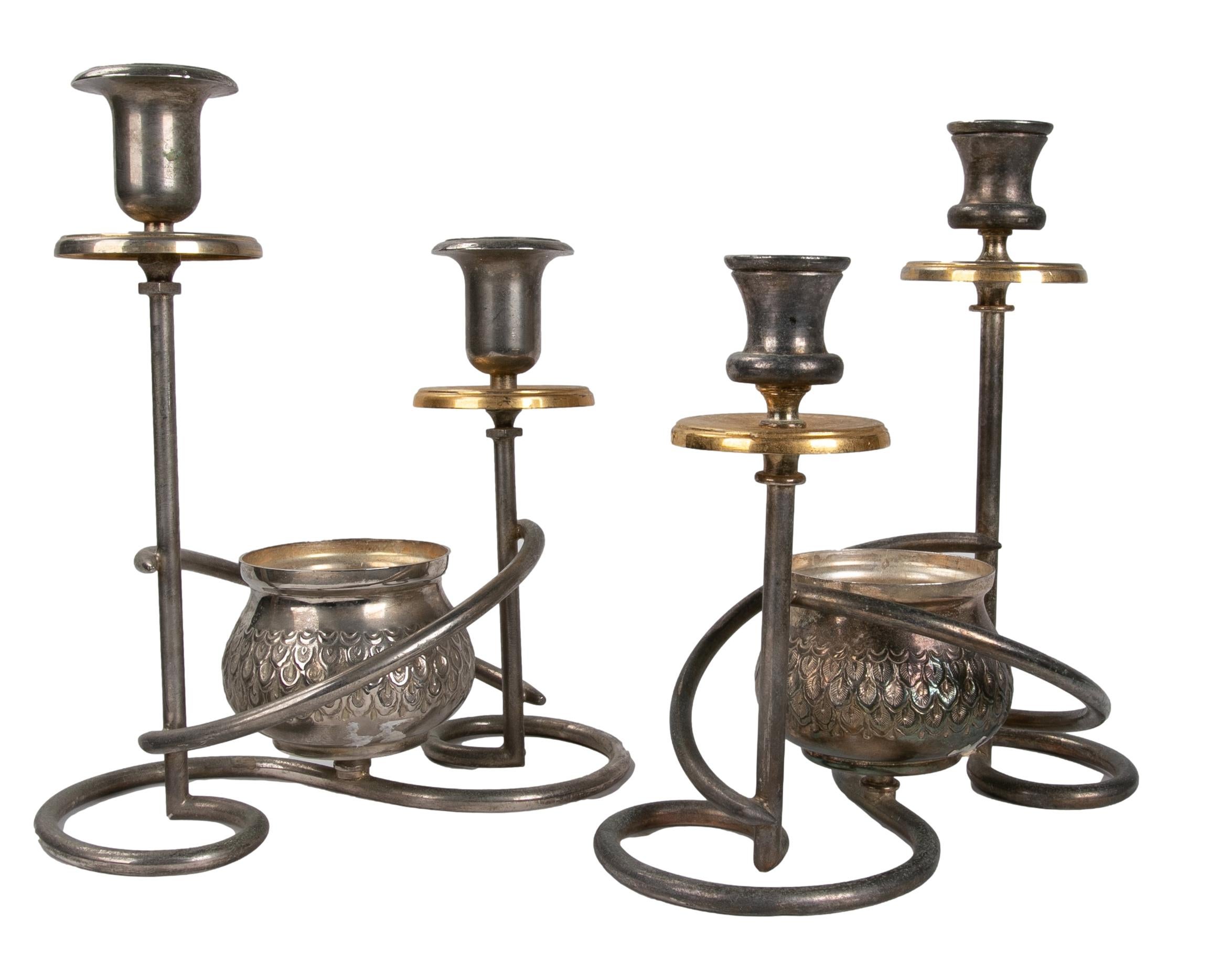 1970s Different Models of Metal Candlesticks In Good Condition For Sale In Marbella, ES