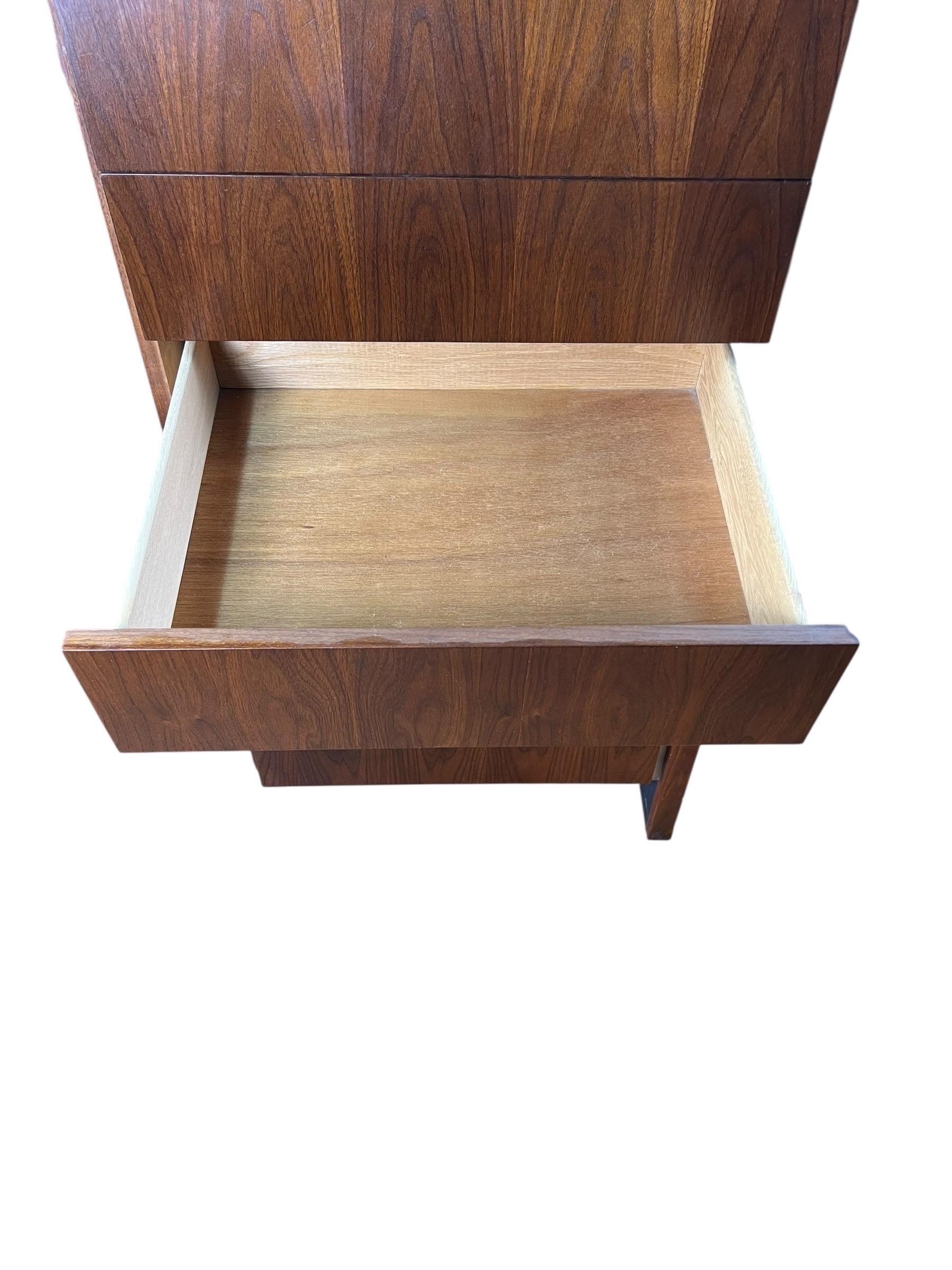 1970s Dillingham Walnut Armoire Chest of Drawers Highboy For Sale 6