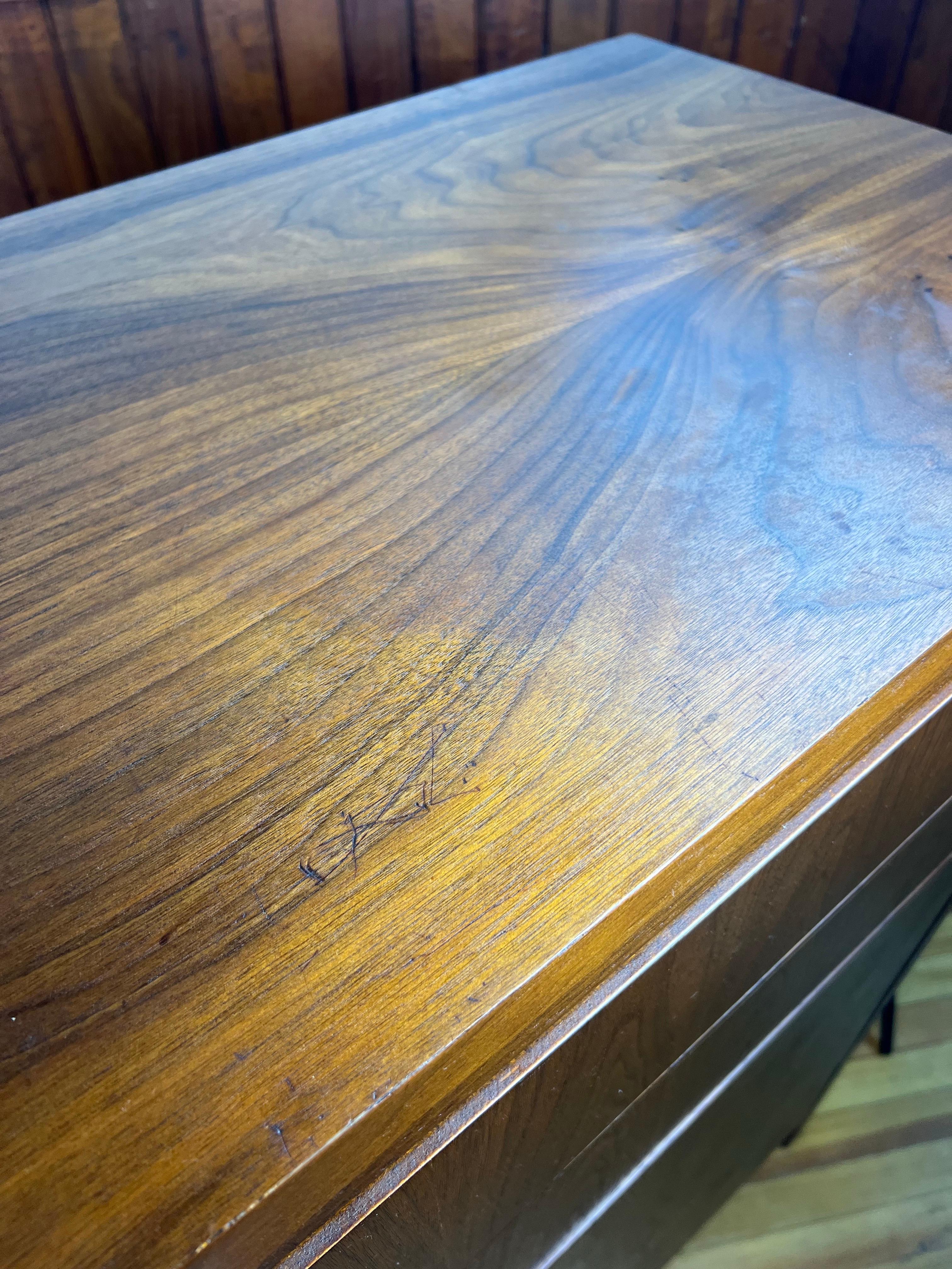 1970s Dillingham Walnut Armoire Chest of Drawers Highboy For Sale 8