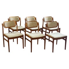Juego de 6 sillas de comedor de los años 70 de Johannes Andersen para D Scan en teca maciza