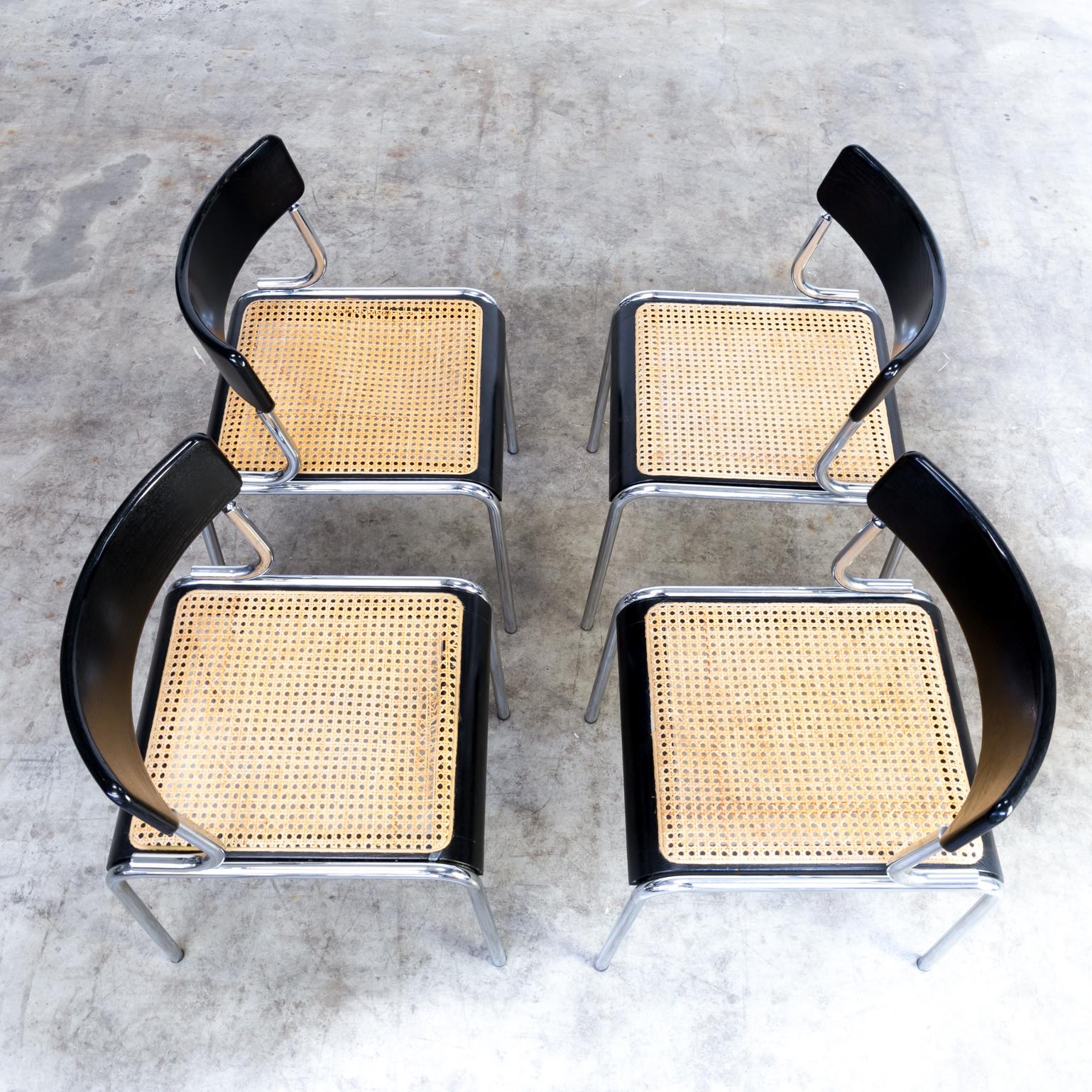 1970s Dining Room Chairs in the Style of Marcel Breuer for Thonet Set of 4 For Sale 5