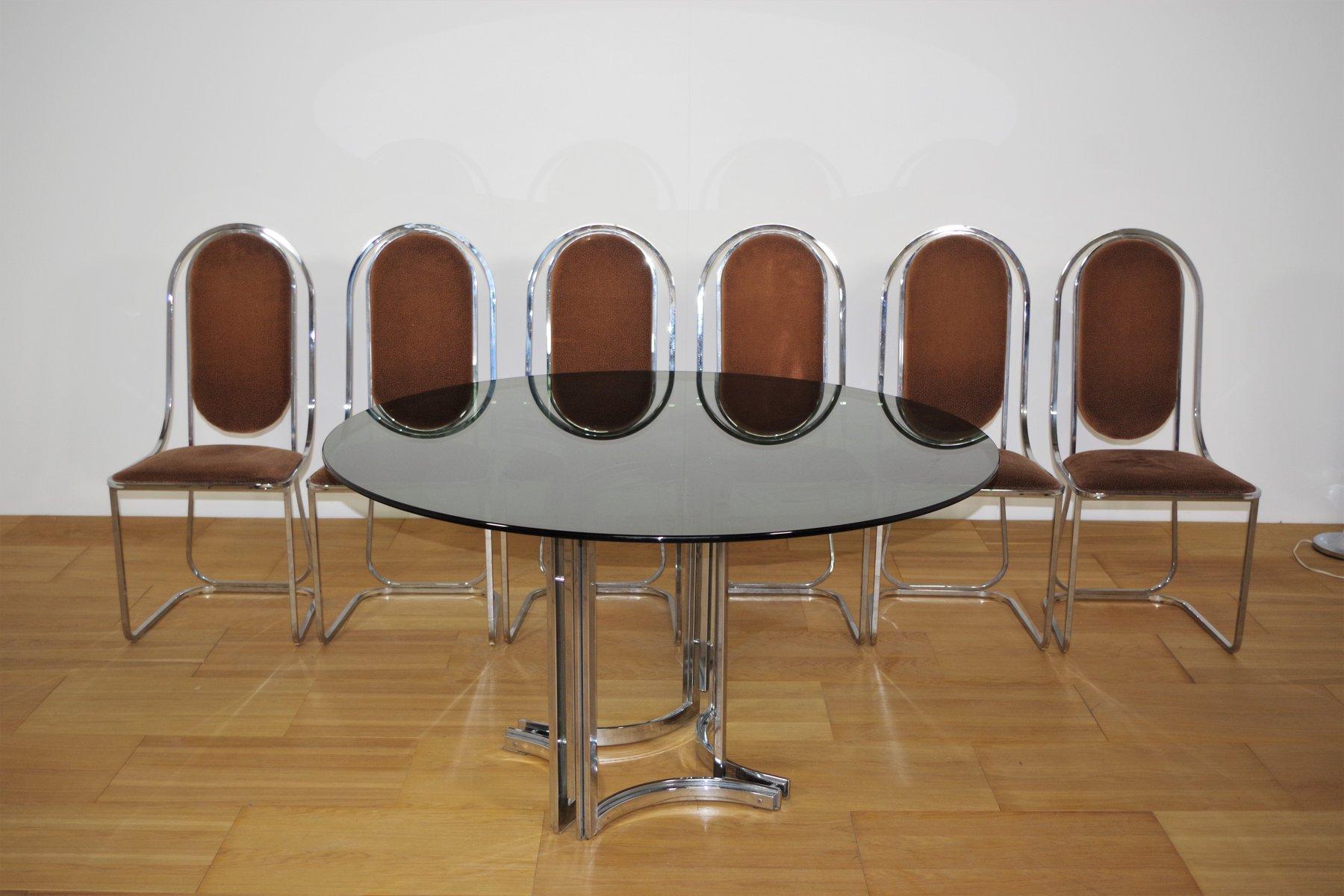 ensemble de salle à manger des années 1970 par Alessandro Alpizzi - Ensemble de 7 en vente 1