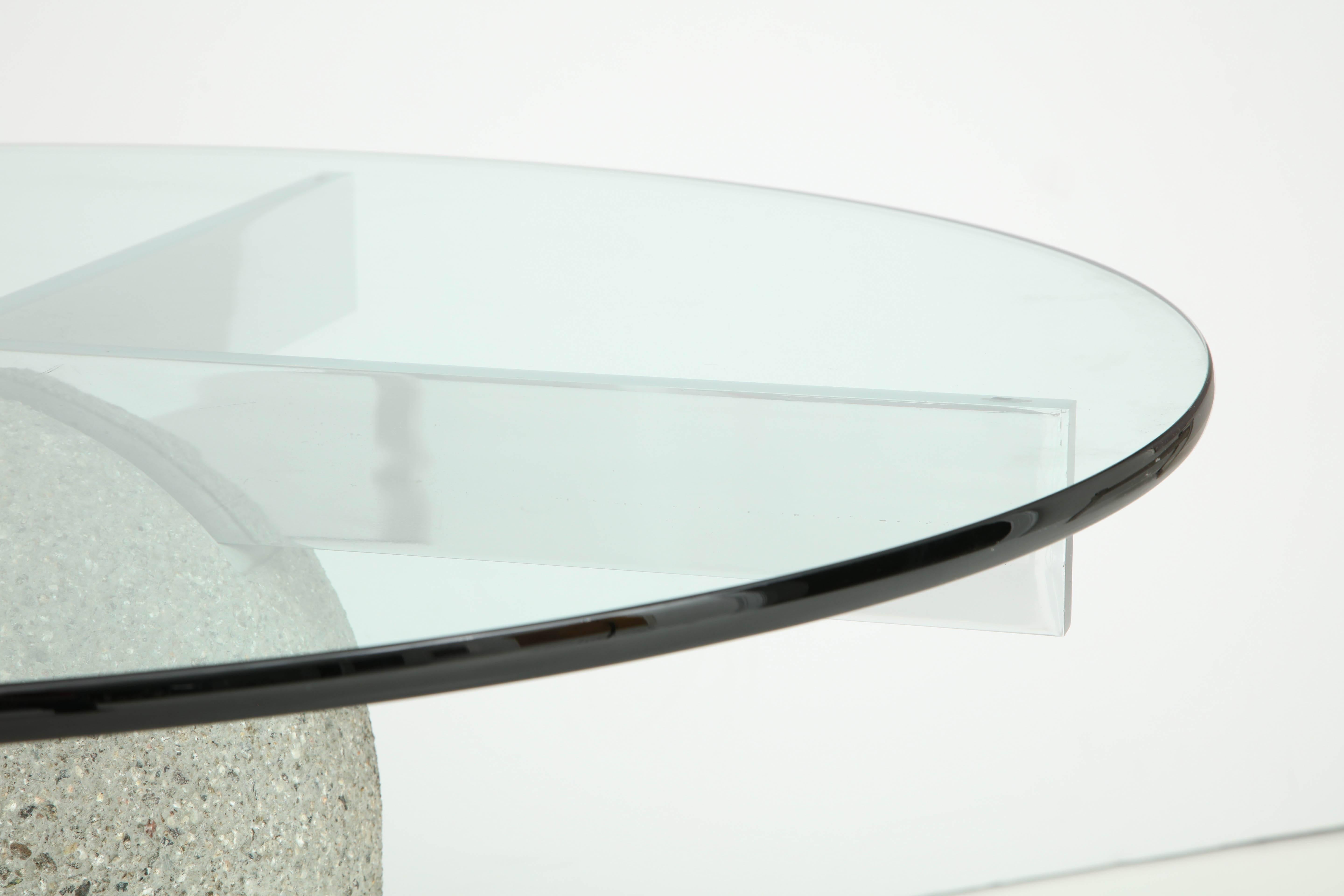 Glass 1970's Dining Table Designed by Giovanni Offredi for Saporiti