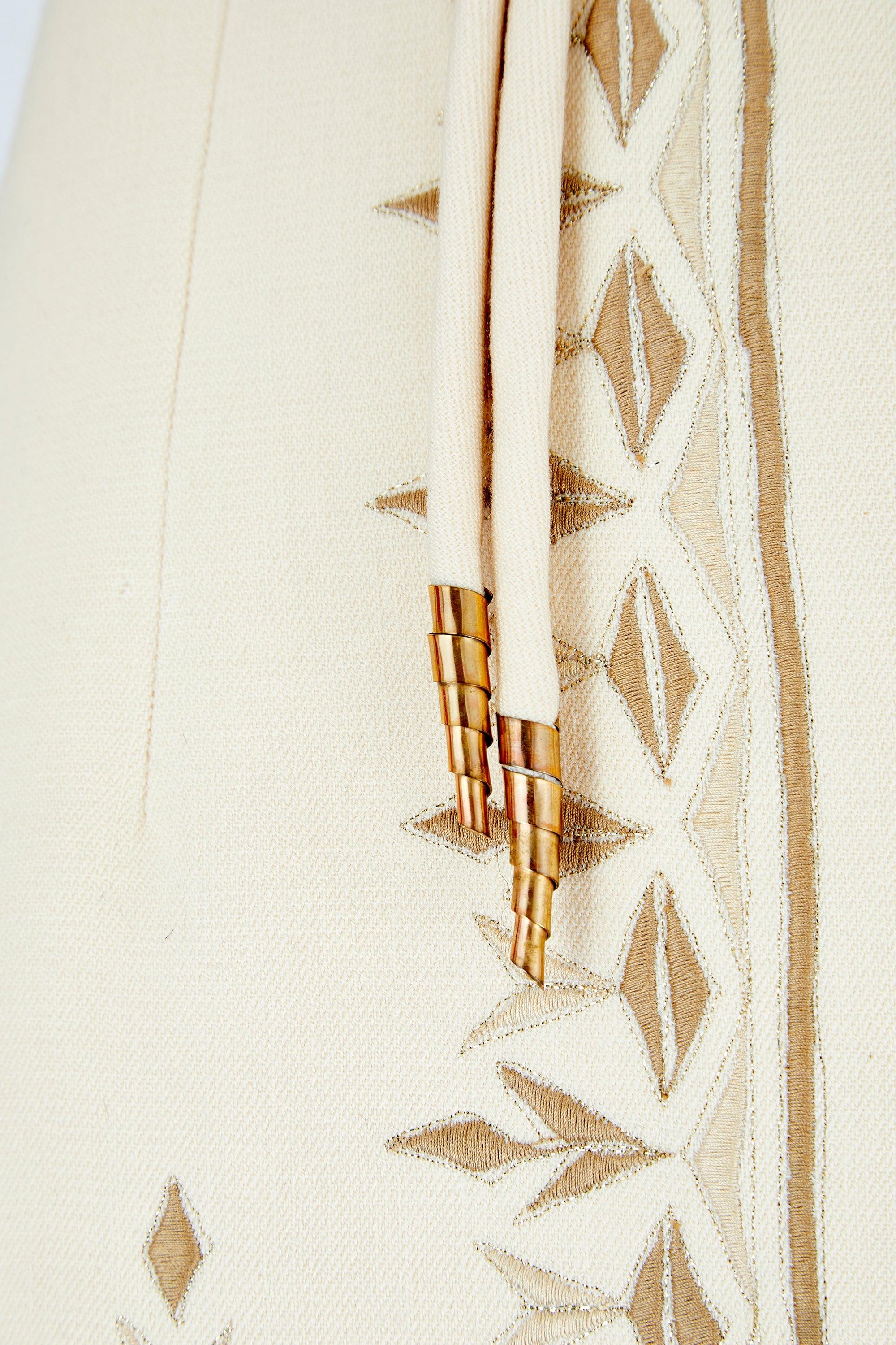 1970s Diorling by Christian Dior Embroidered Wool Tunic In Good Condition For Sale In London, GB