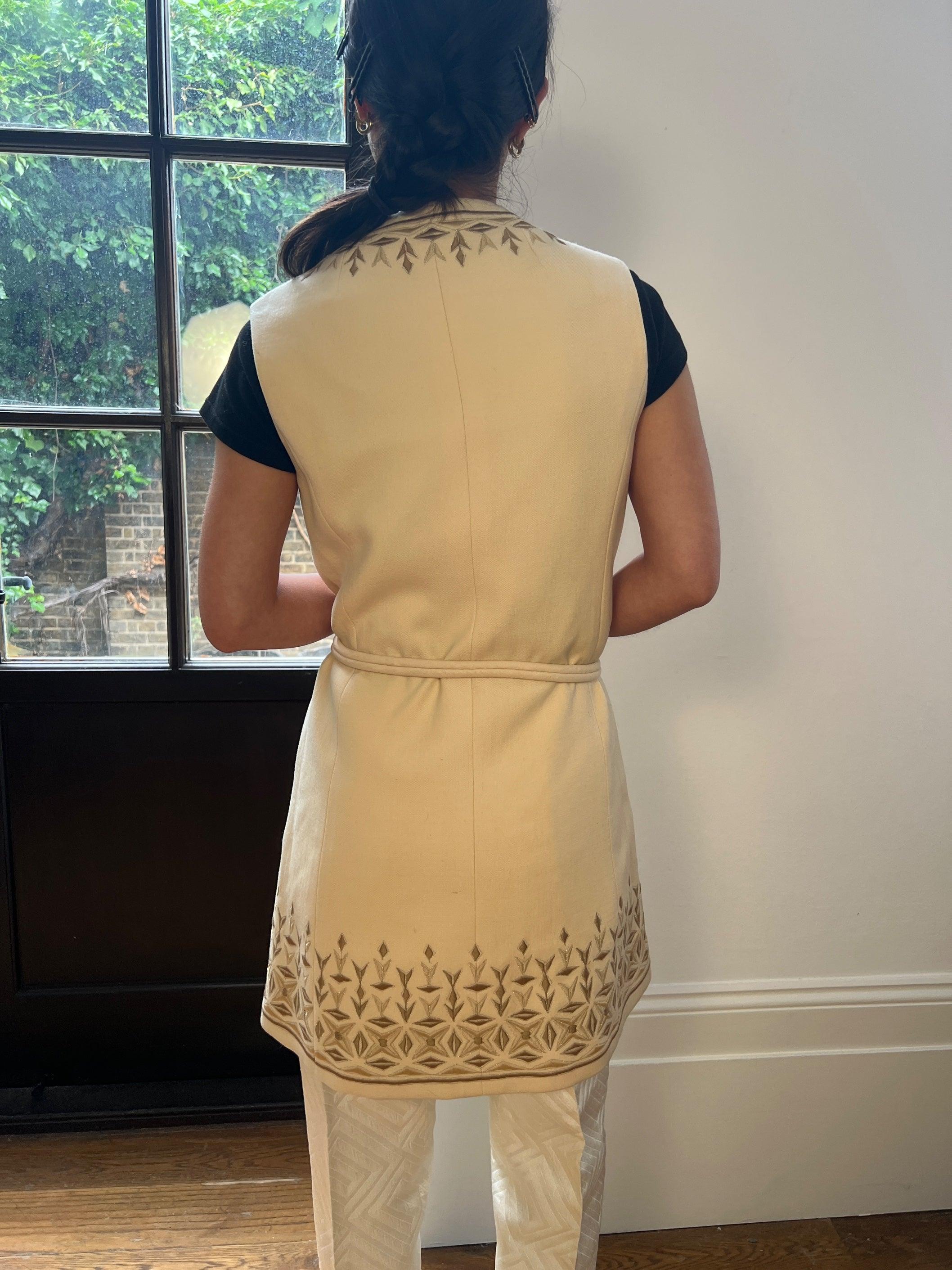 1970s Diorling by Christian Dior Embroidered Wool Tunic For Sale 1
