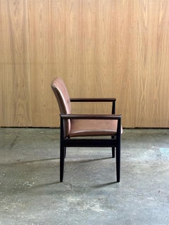 1970s Diplomat chair by Finn Juhl for Cado in mahogany with brown leather uphols