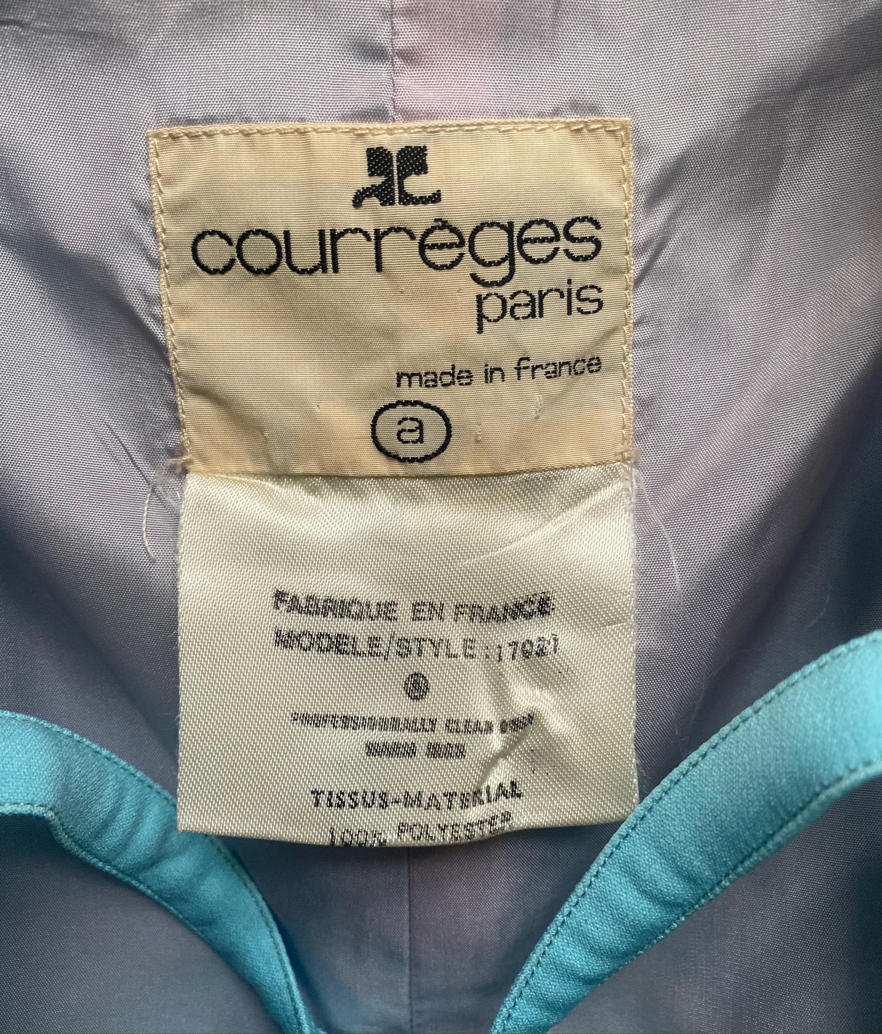 1971 Documented Courreges Turquoise Maxi Dress For Sale 3