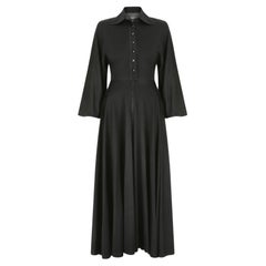 1970s Documented Jean Varon Black Spider Cobweb Dress