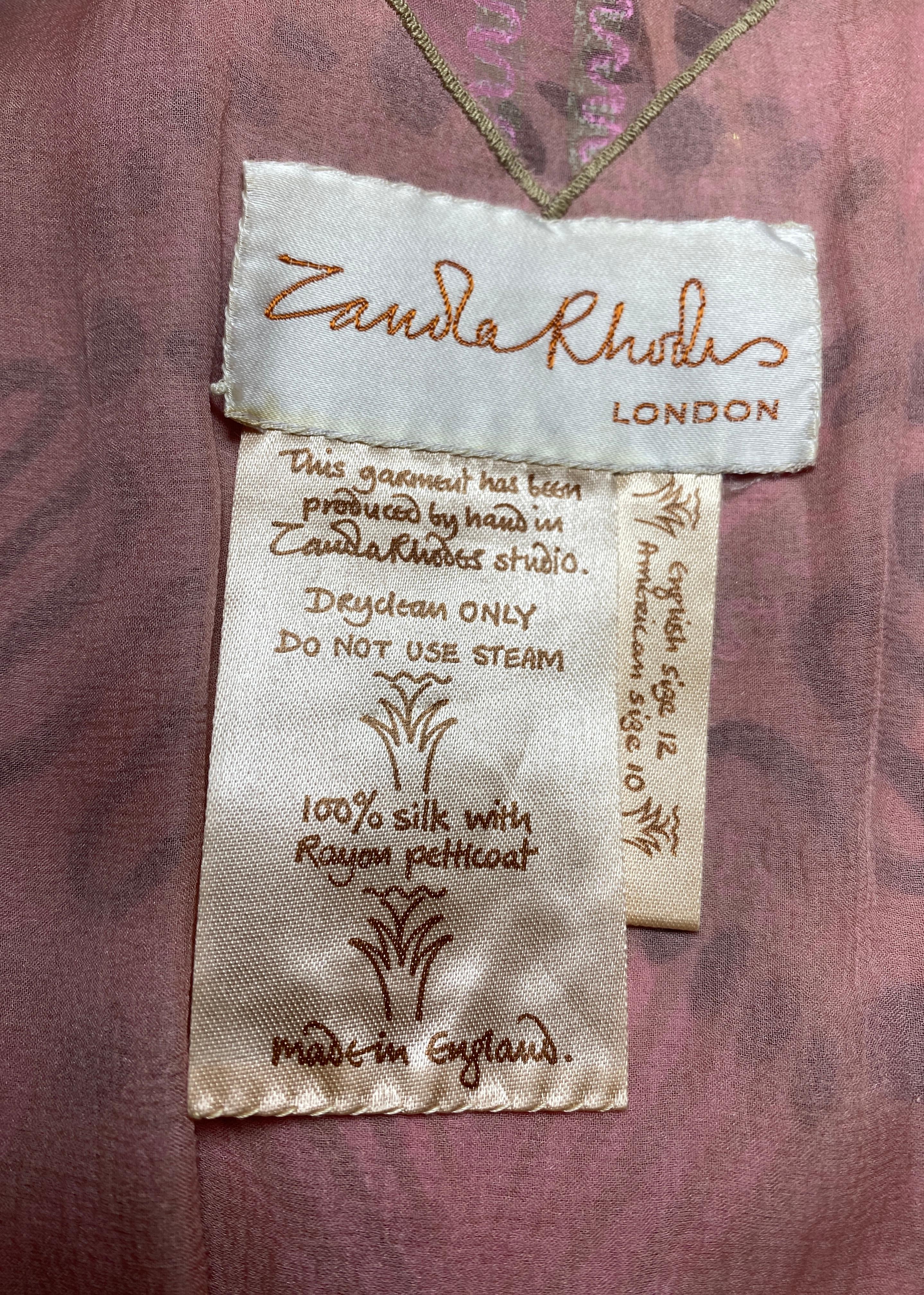 Zandra Rhodes - Robe tournante mexicaine documentée des années 1970 2