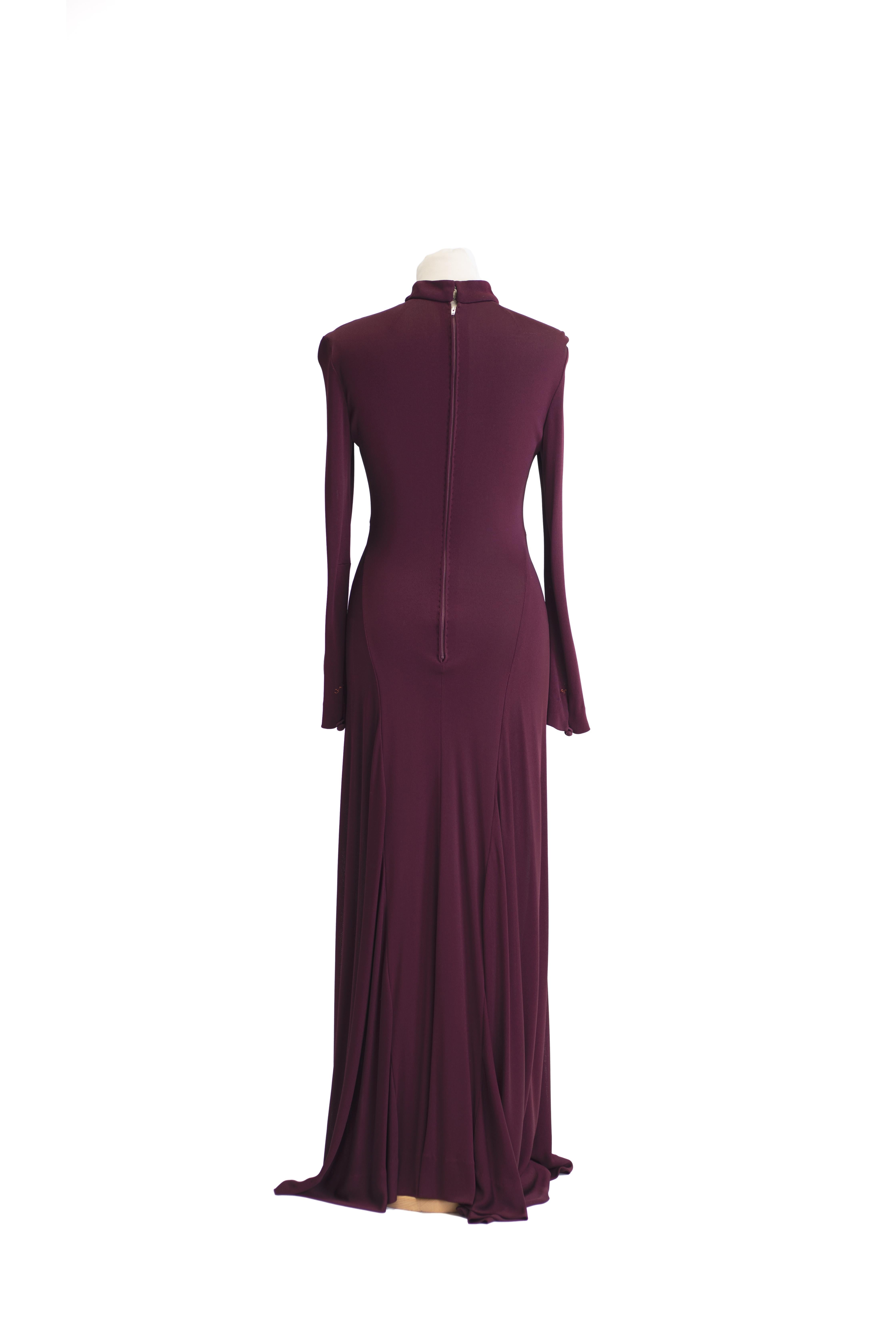 Women's 1970s Dominic Rompollo Long plum dress For Sale